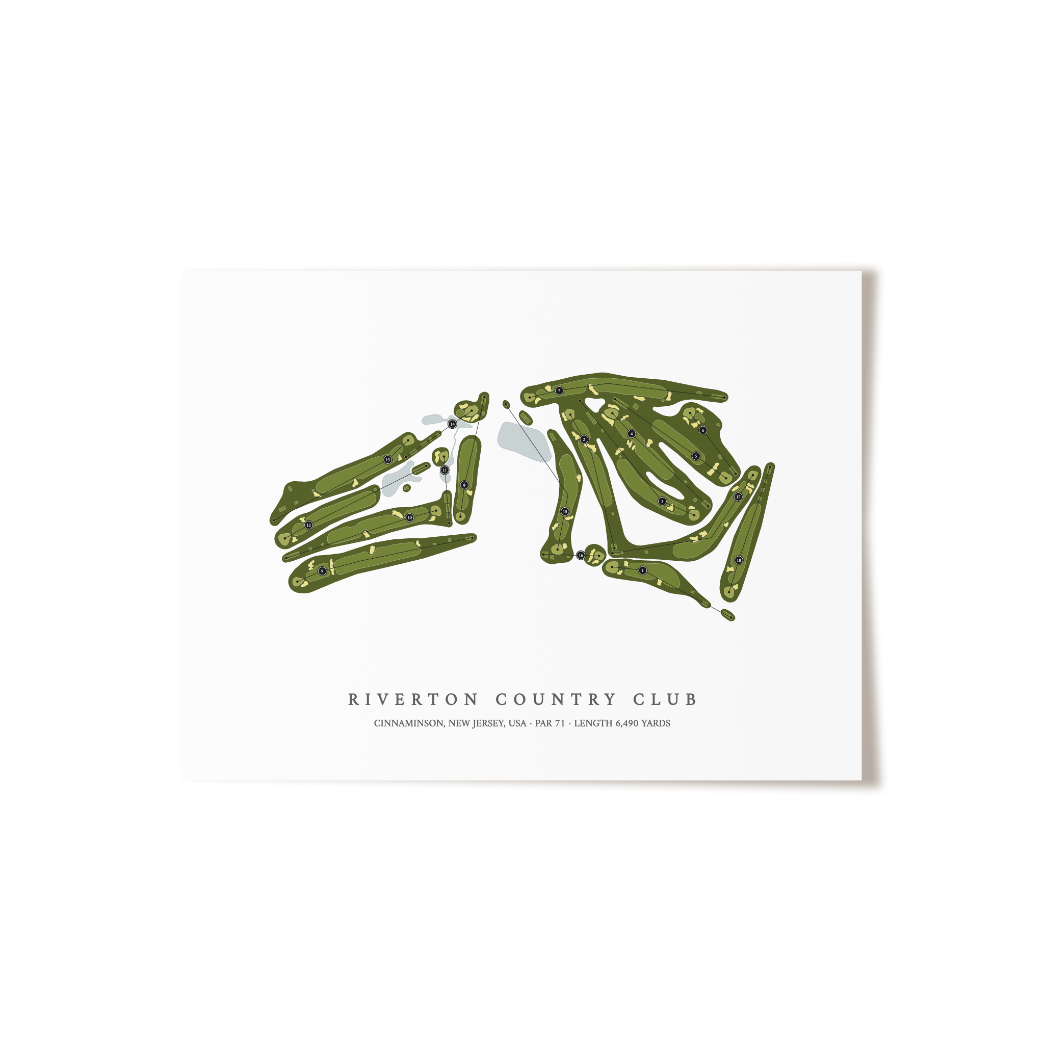 Riverton Country Club | Golf Course Map | Unframed