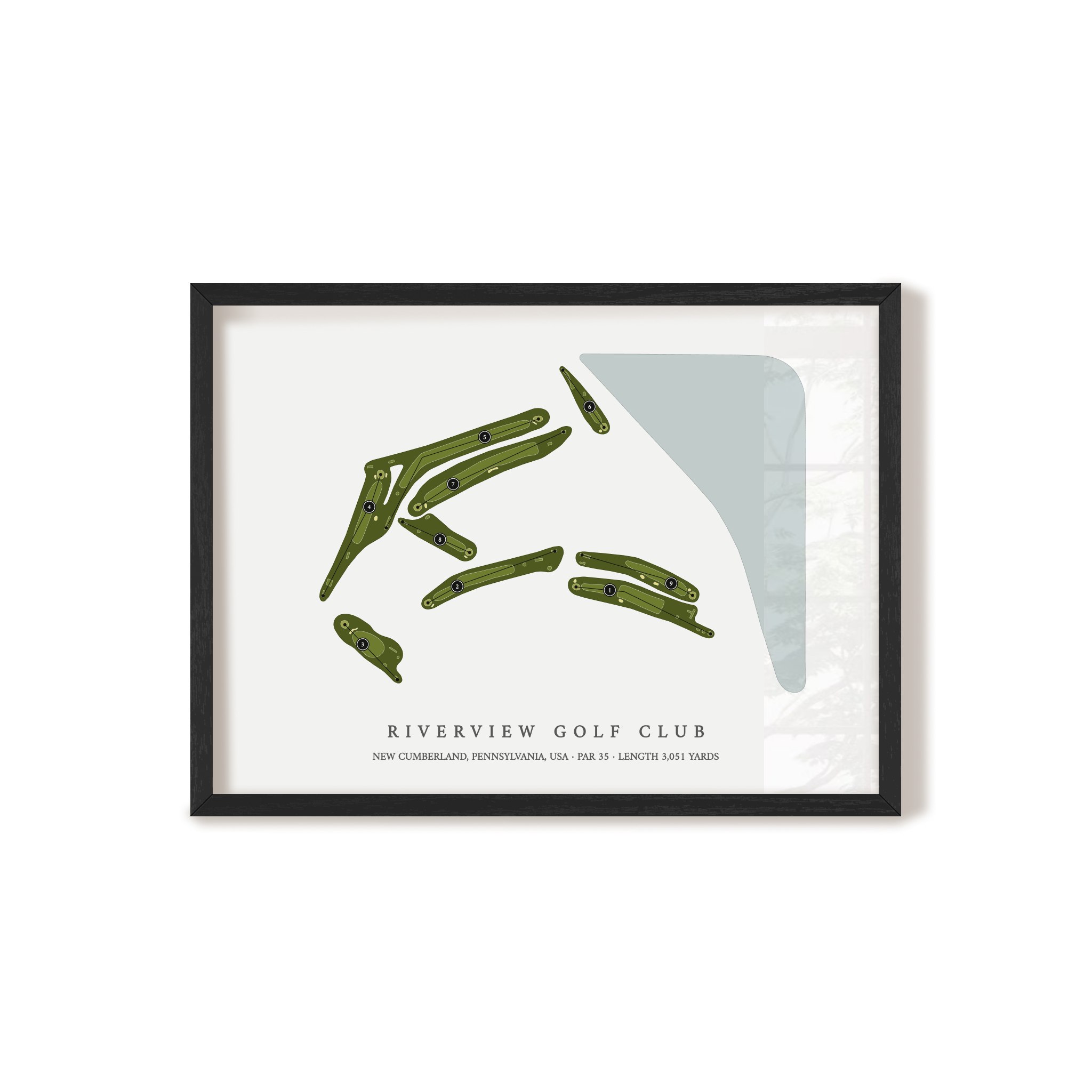 Riverview Golf Club | Golf Course Map | Black Frame