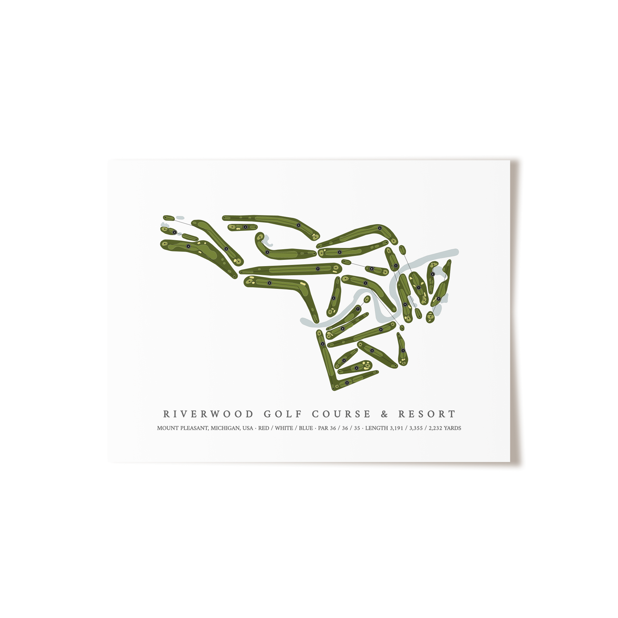 Riverwood Golf Course & Resort | Golf Course Map | Unframed