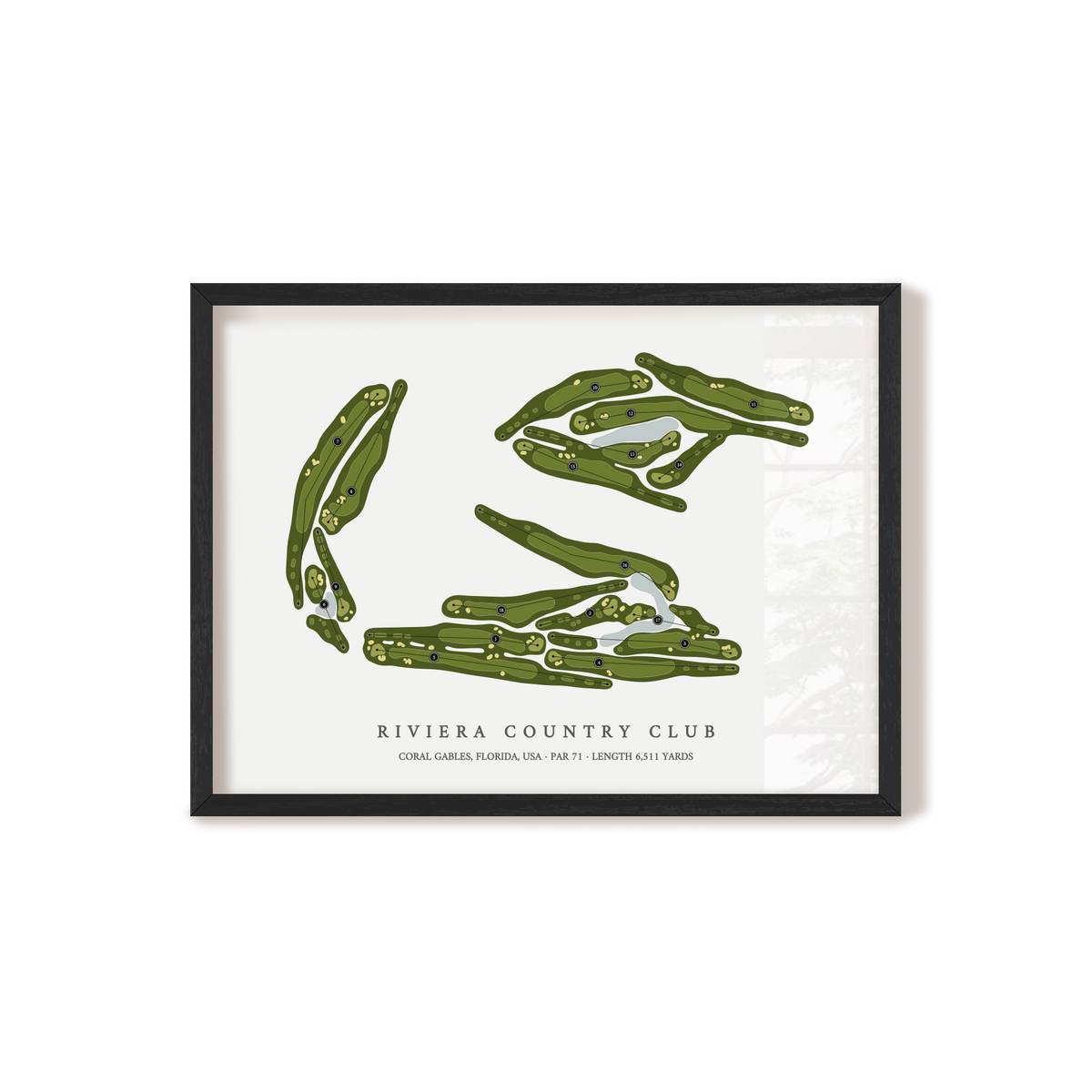 Riviera Country Club | Golf Course Map | Black Frame