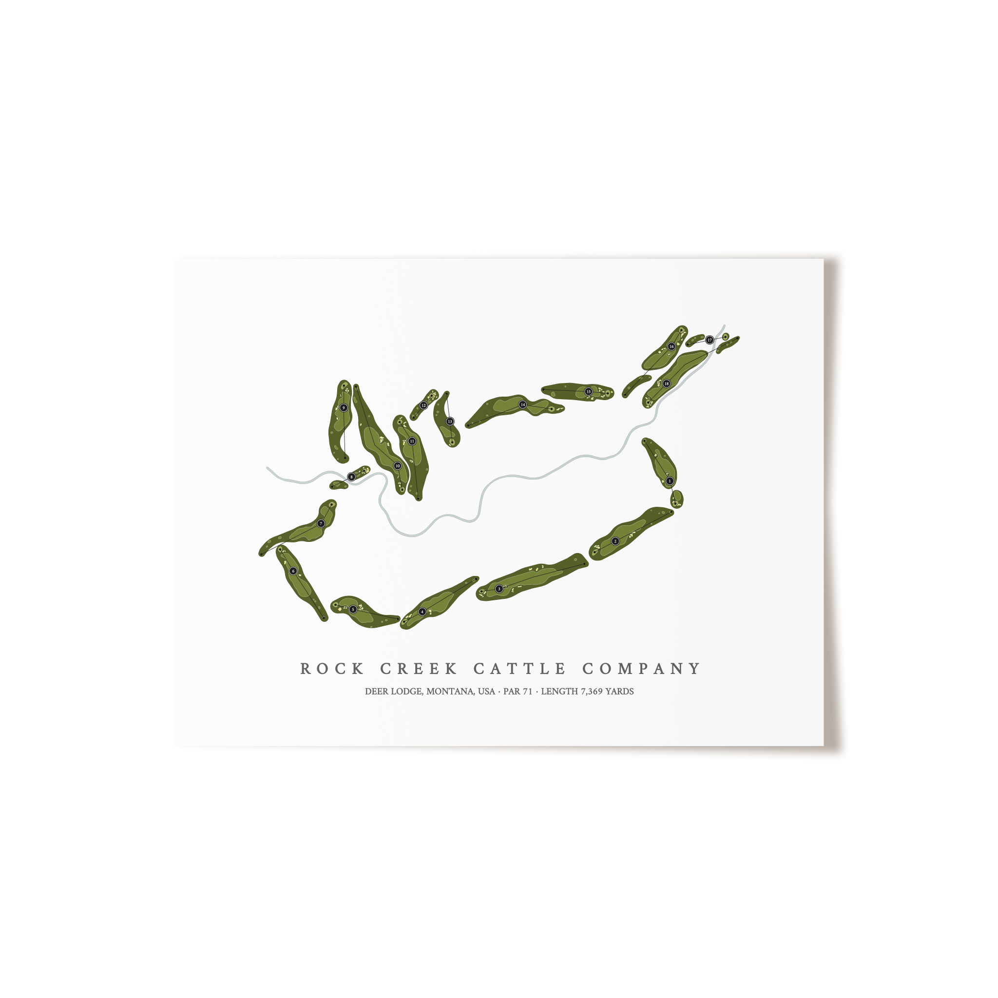 Rock Creek Cattle Company | Golf Course Map | Unframed