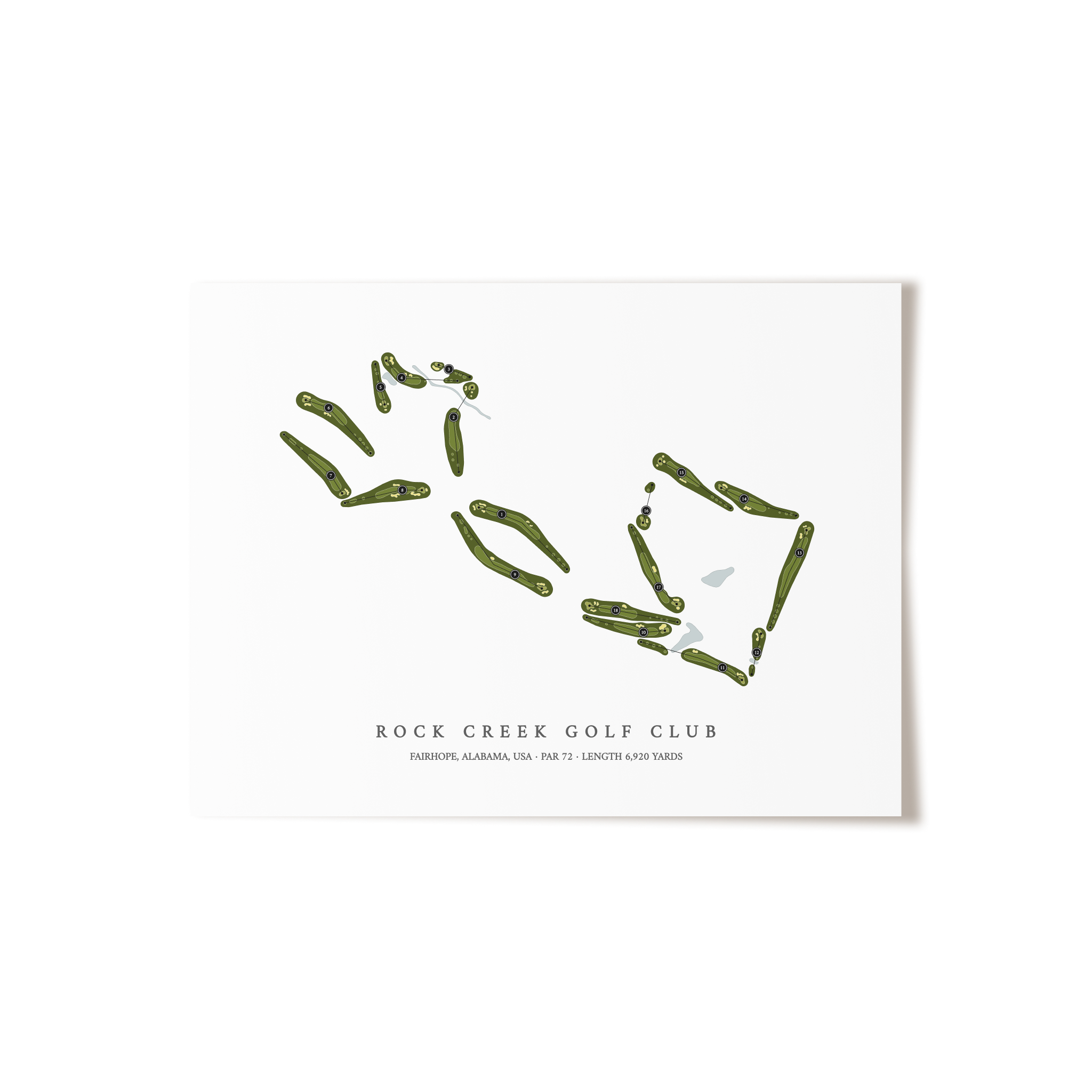 Rock Creek Golf Club | Golf Course Map | Unframed