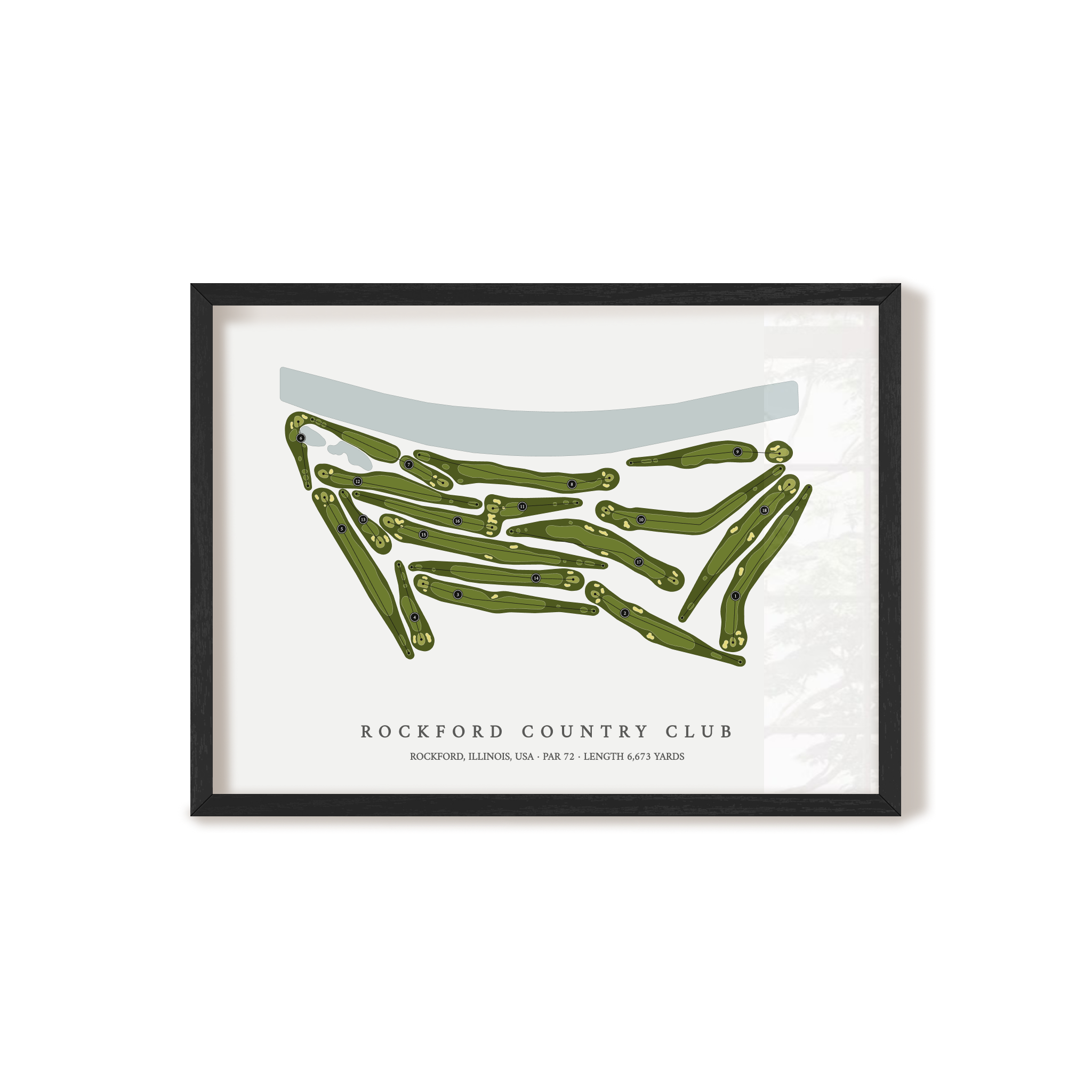 Rockford Country Club | Golf Course Map | Black Frame