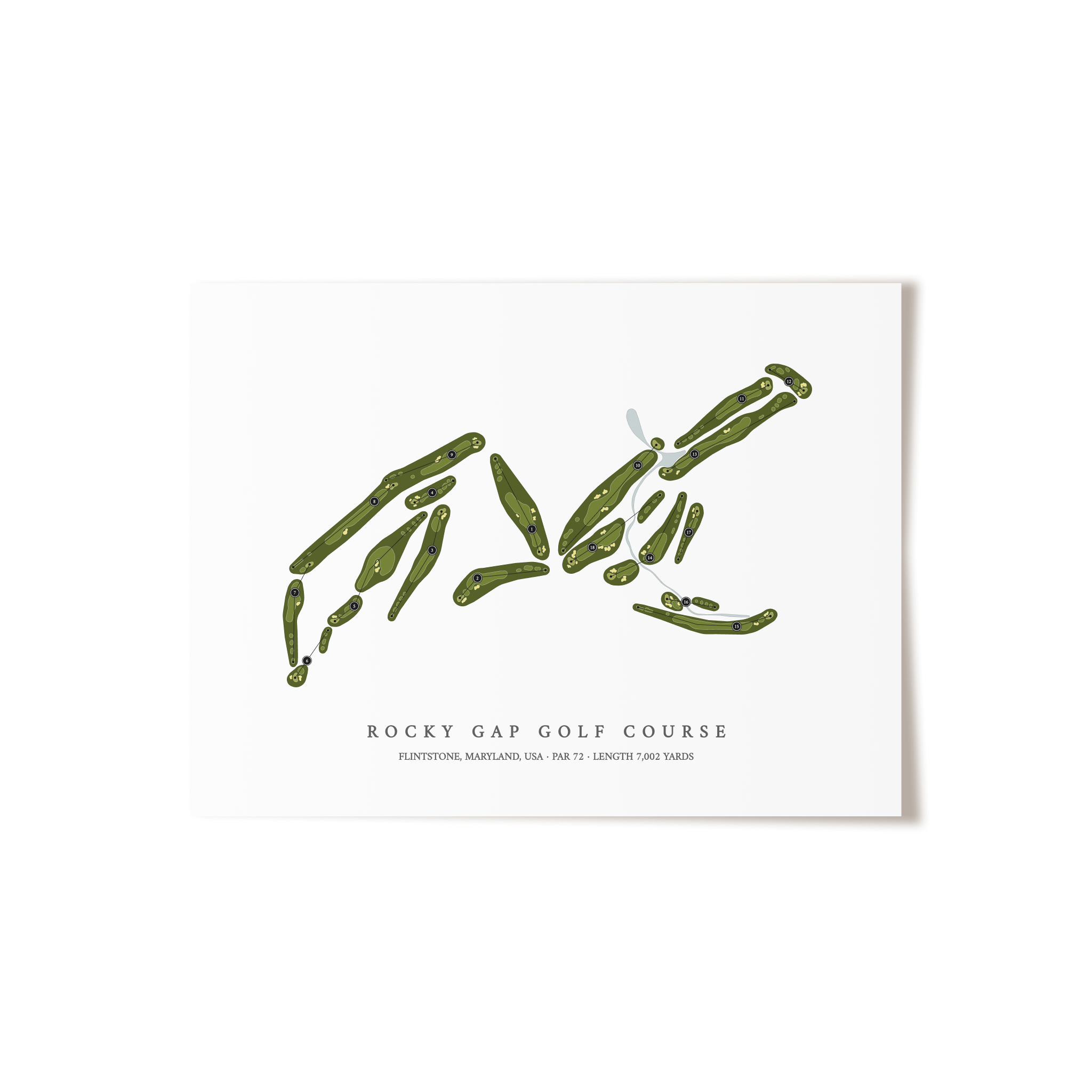 Rocky Gap Golf Course | Golf Course Map | Unframed