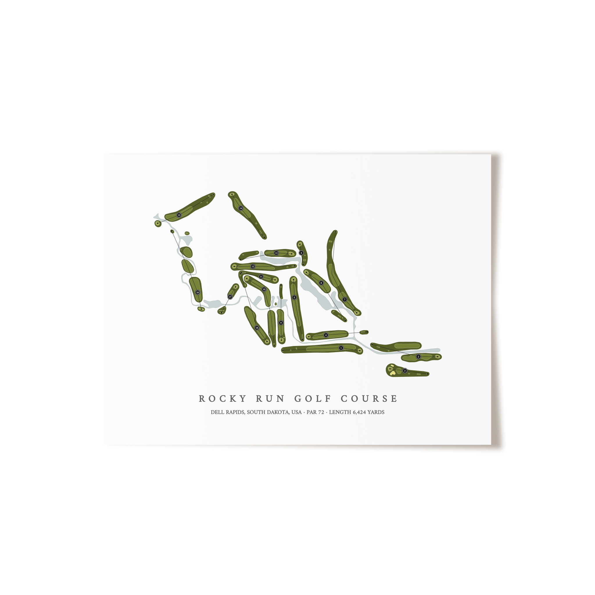 Rocky Run Golf Course | Golf Course Map | Unframed