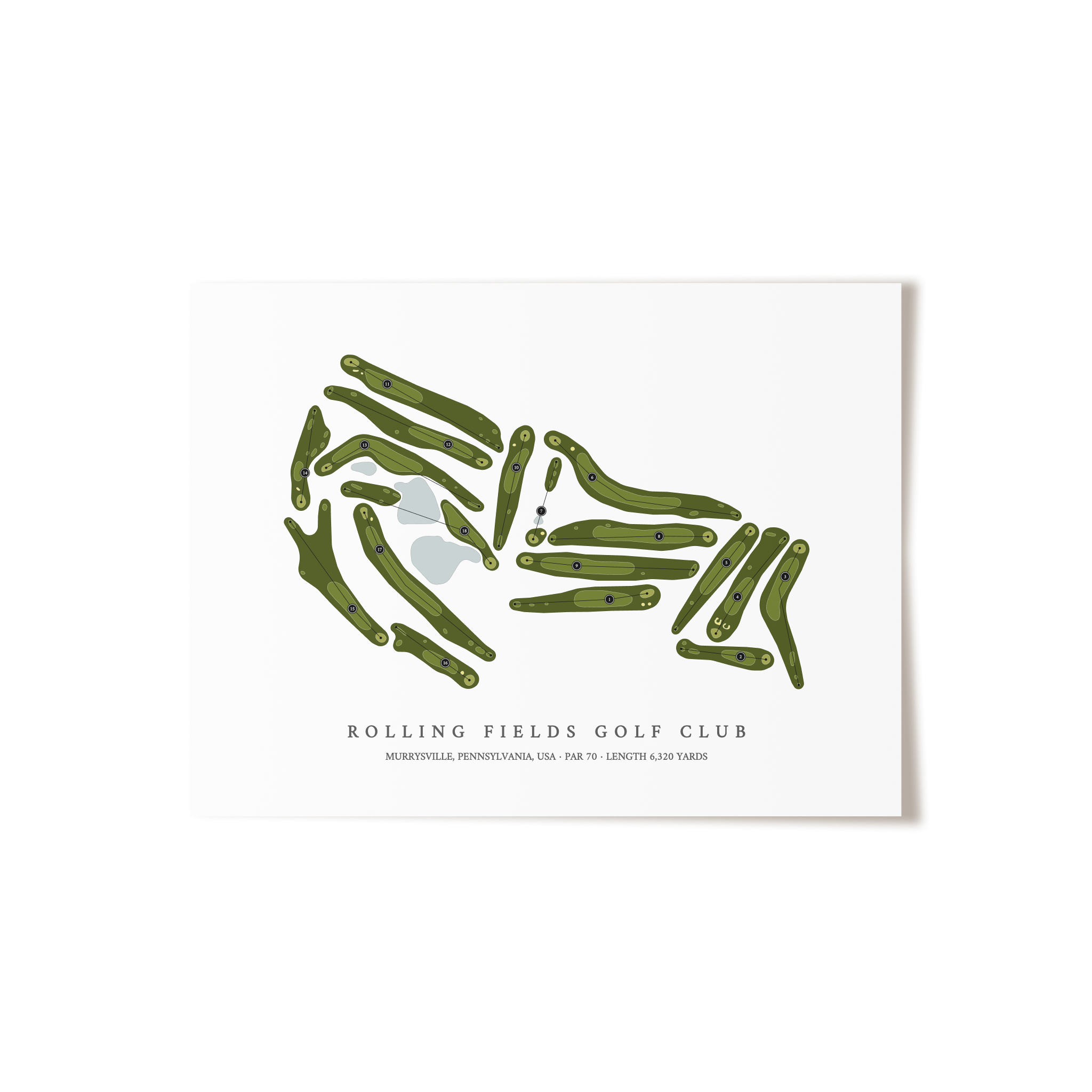 Rolling Fields Golf Club | Golf Course Map | Unframed