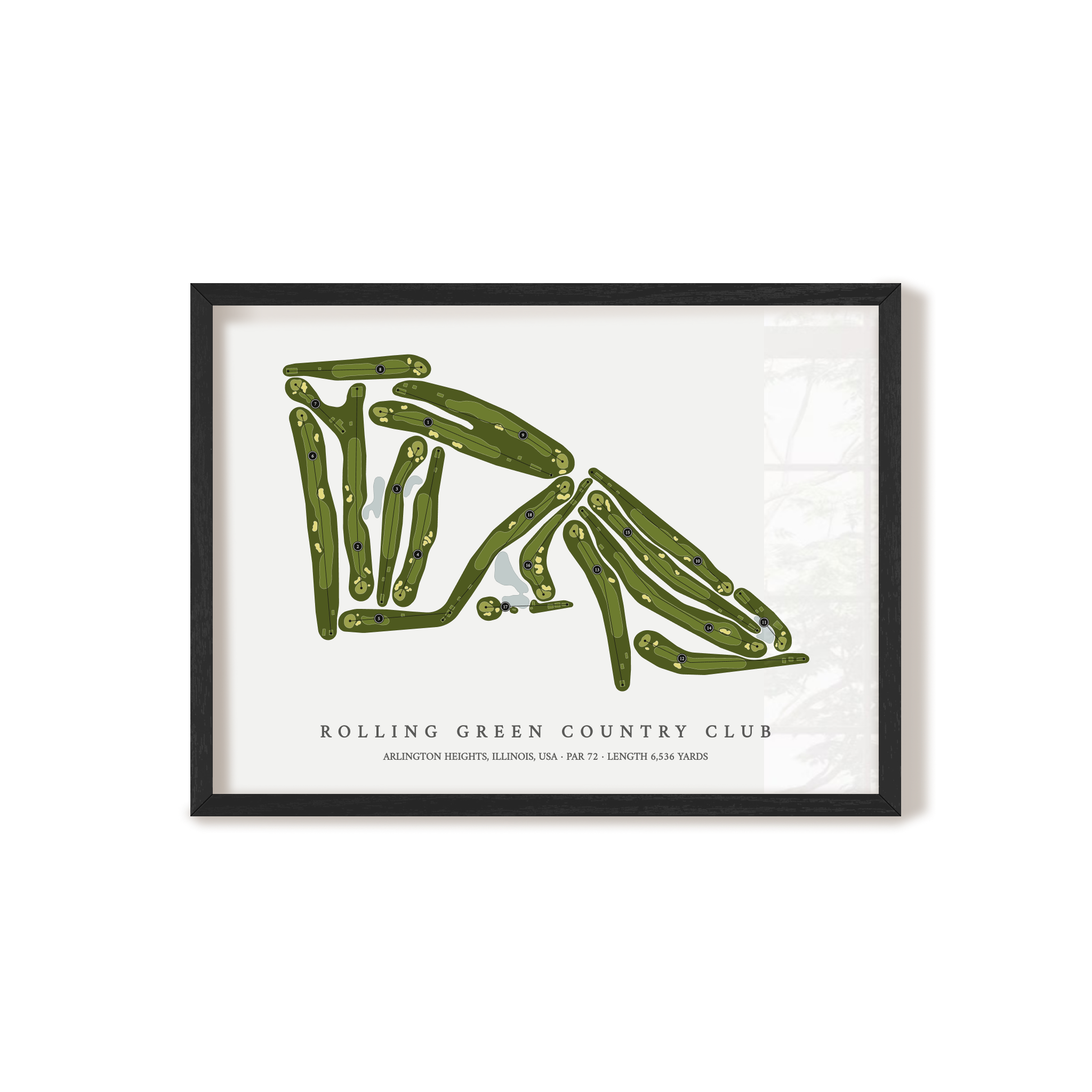 Rolling Green Country Club | Golf Course Map | Black+Frame