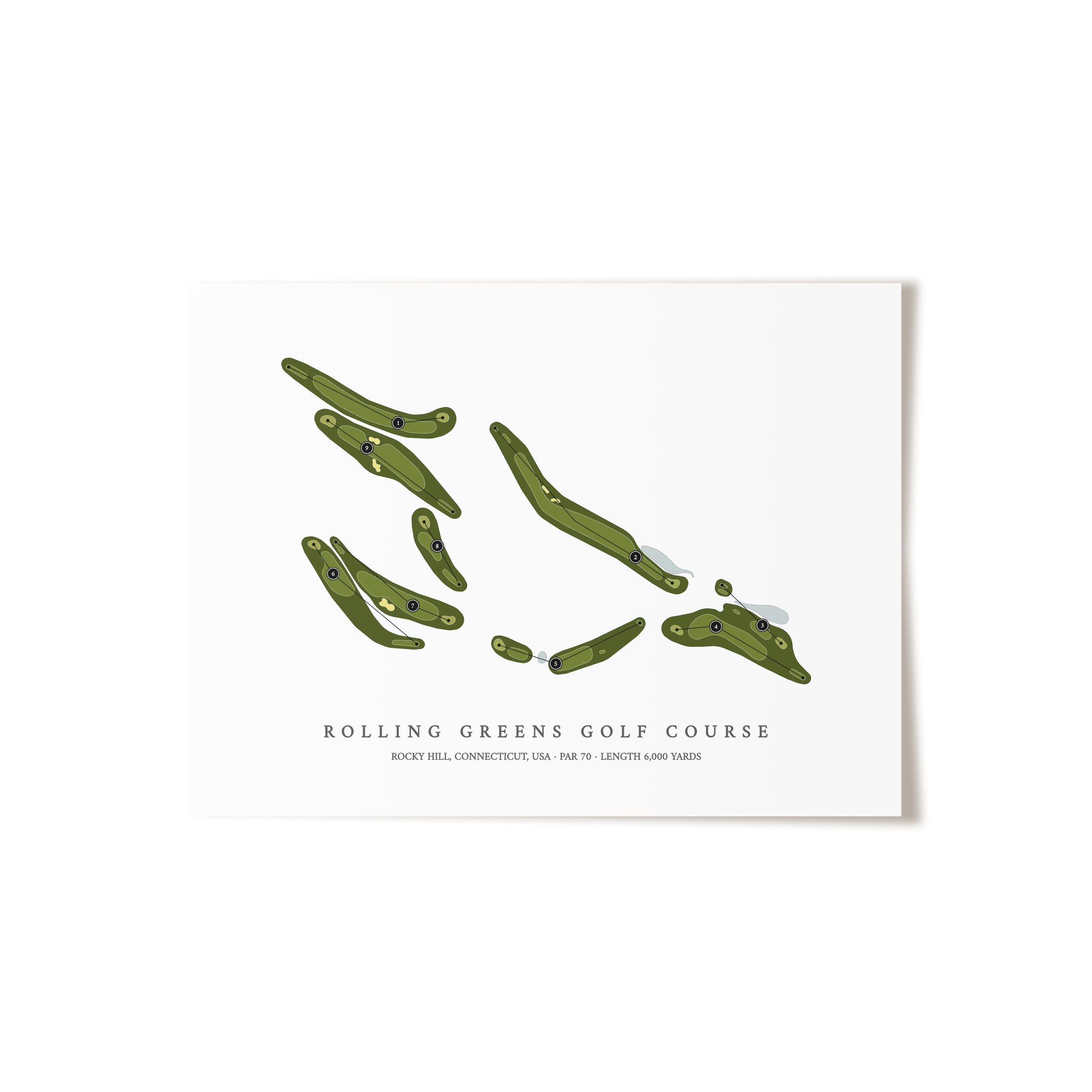 Rolling Greens Golf Course | Golf Course Map | Unframed