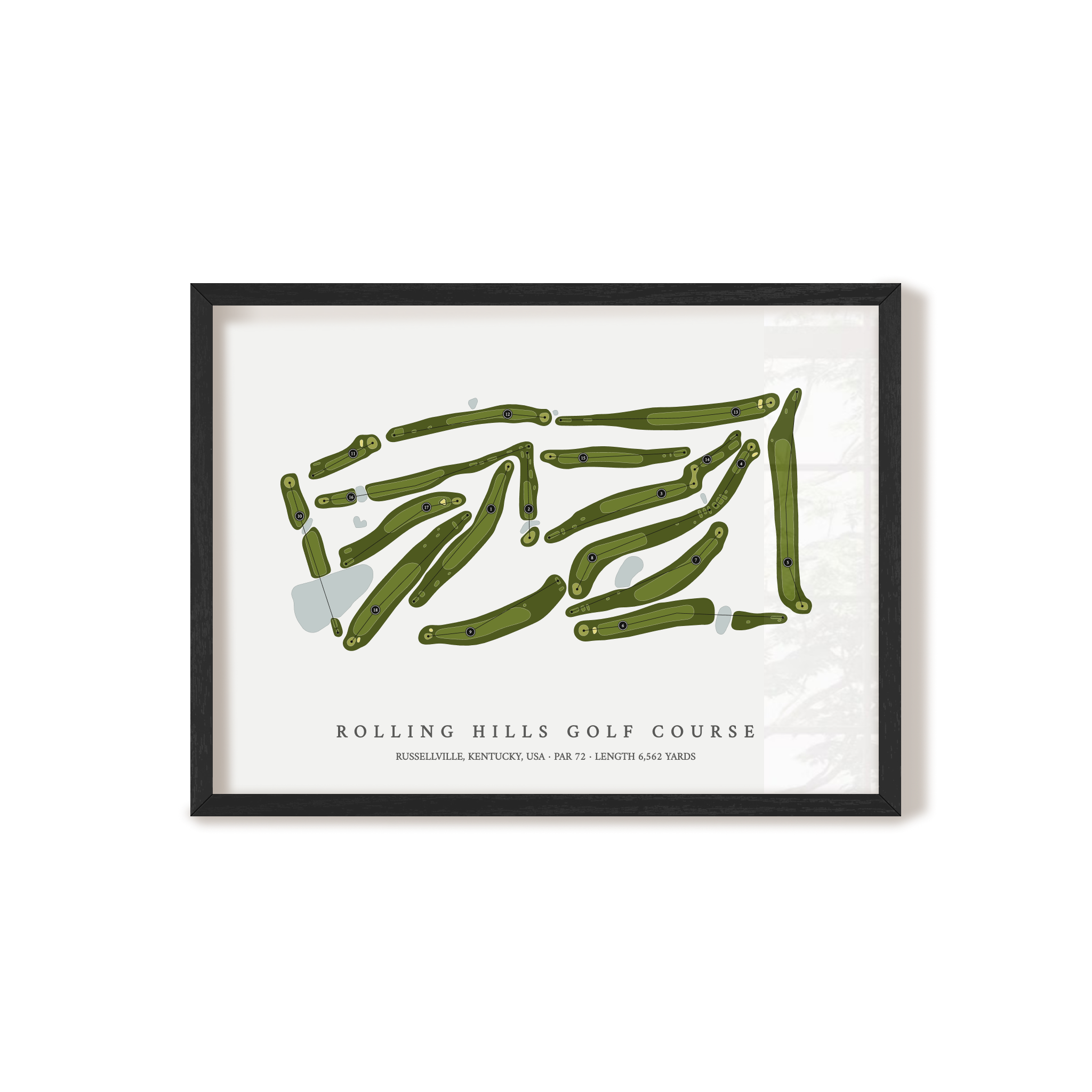 Rolling Hills Golf Course | Golf Course Map | Black Frame