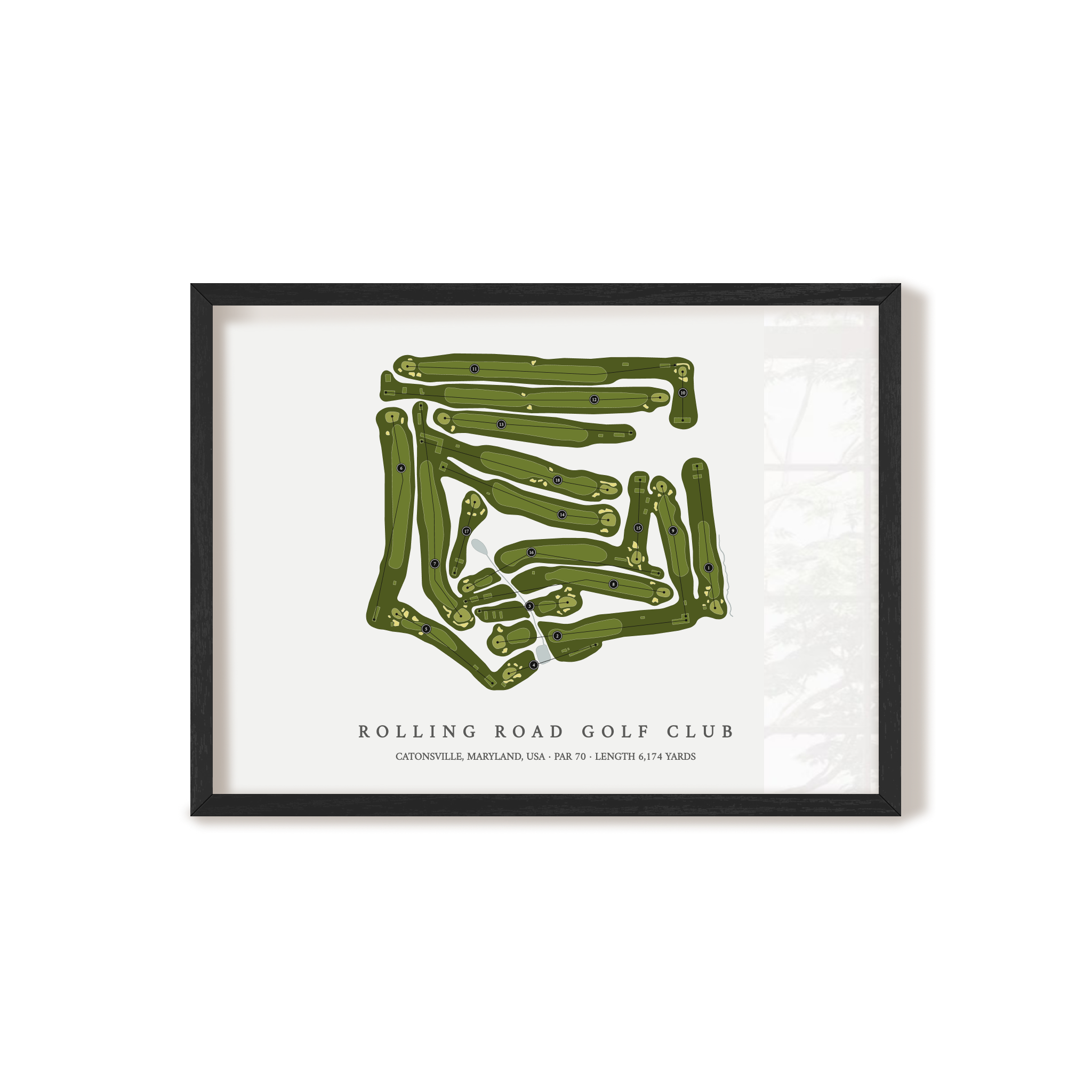 Rolling Road Golf Club | Golf Course Print | Black+Frame