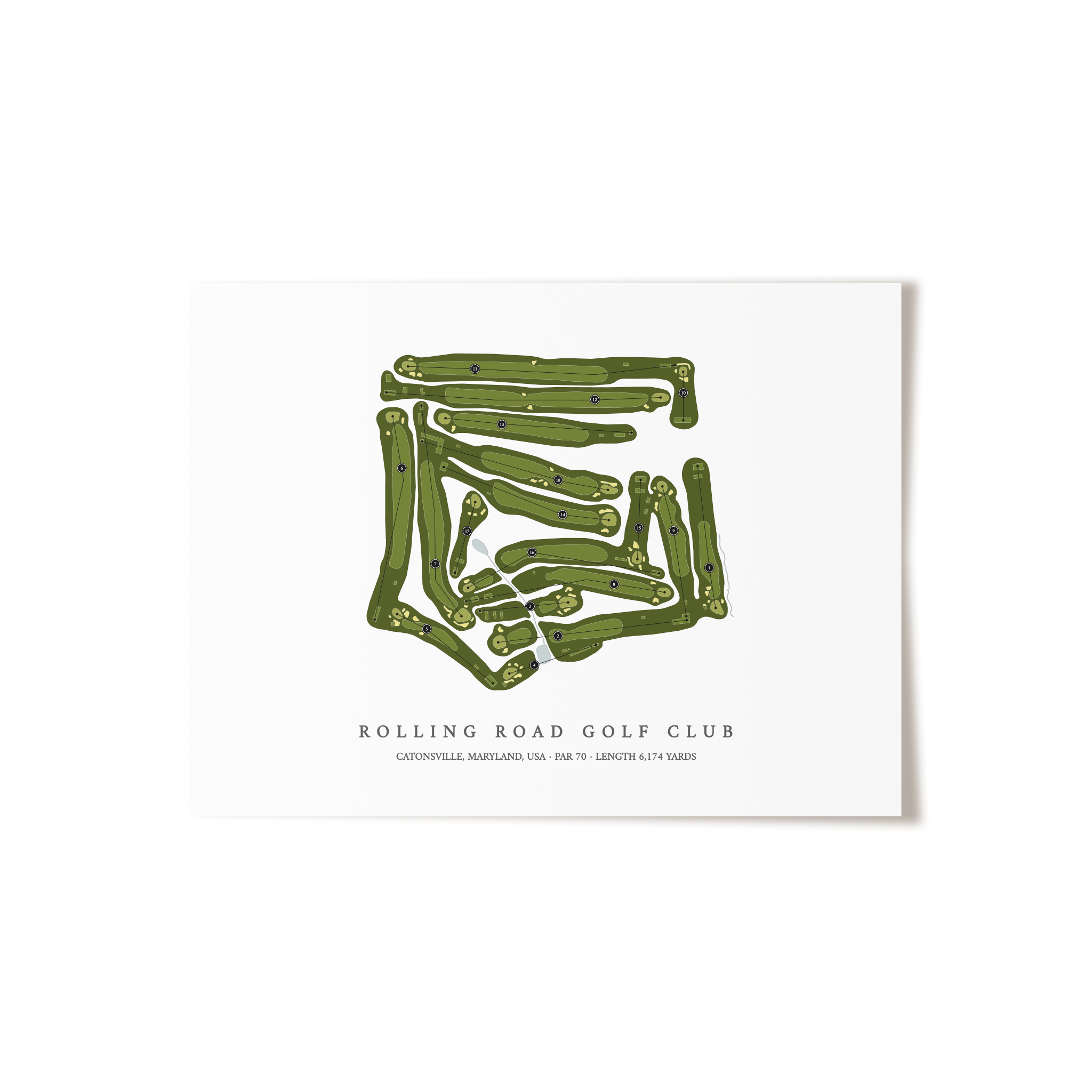 Rolling Road Golf Club | Golf Course Print | Unframed