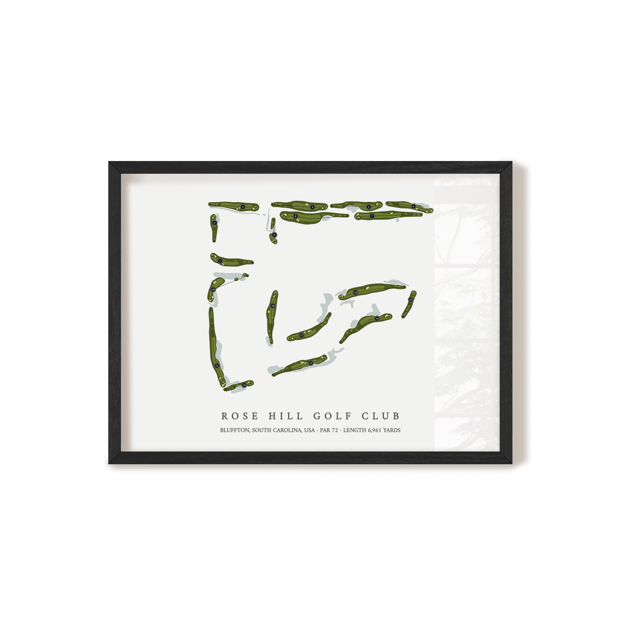 Rose Hill Golf Club | Golf Course Map | Black Frame