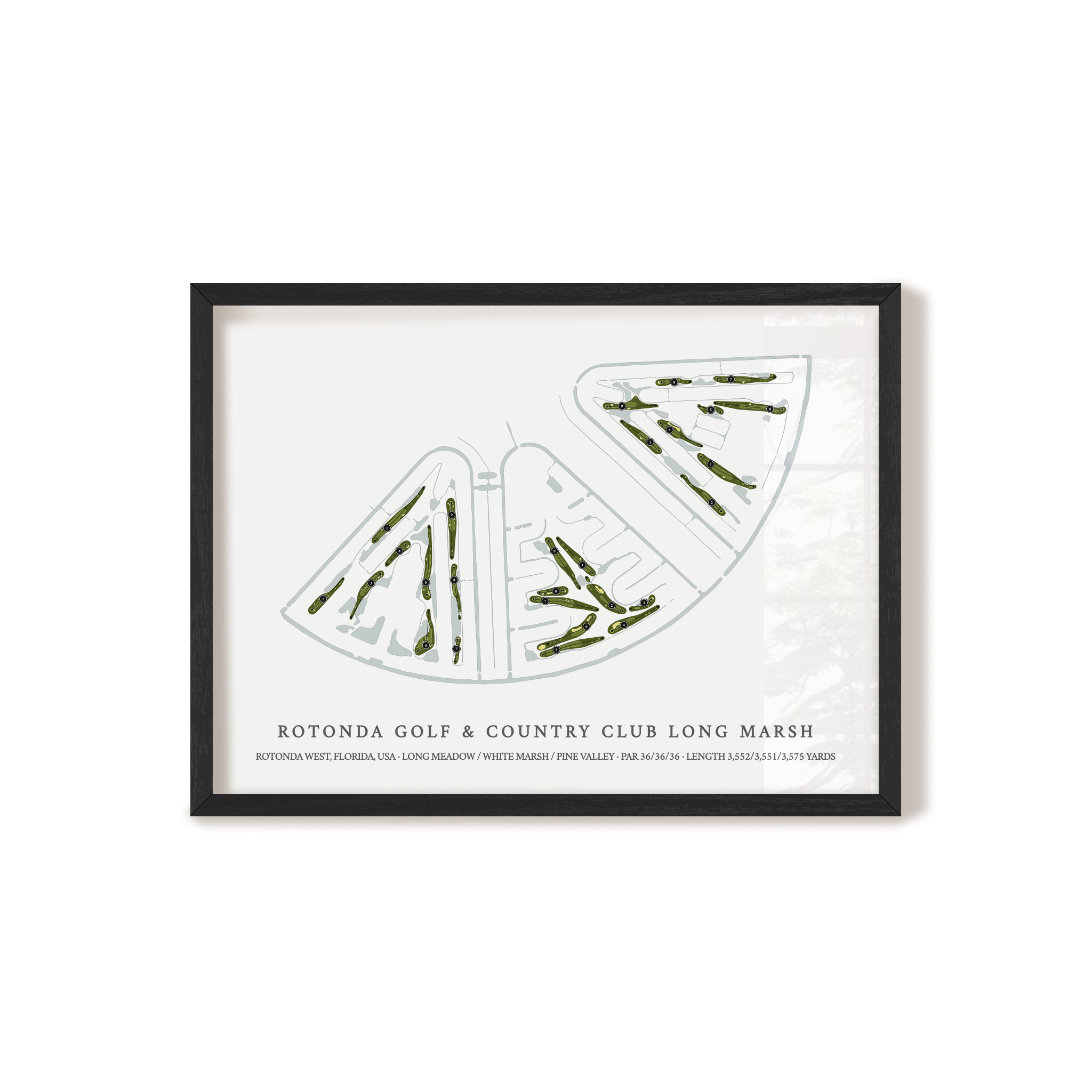 Rotonda Golf & Country Club - Long Marsh | Golf Course Print | Black+Frame