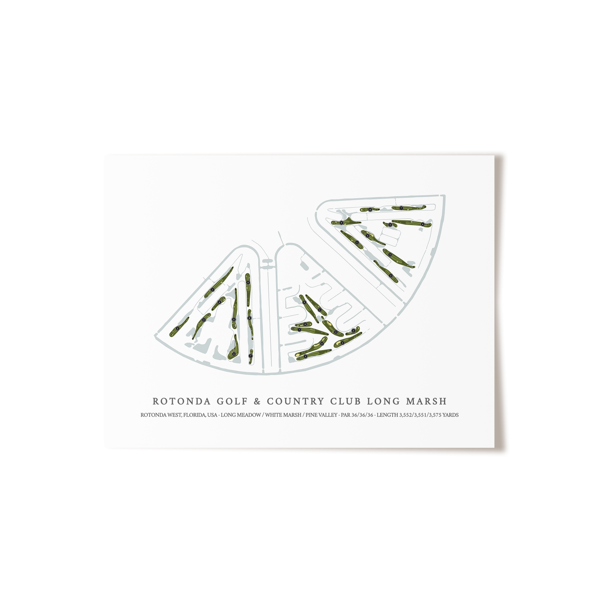 Rotonda Golf & Country Club - Long Marsh | Golf Course Print | Unframed
