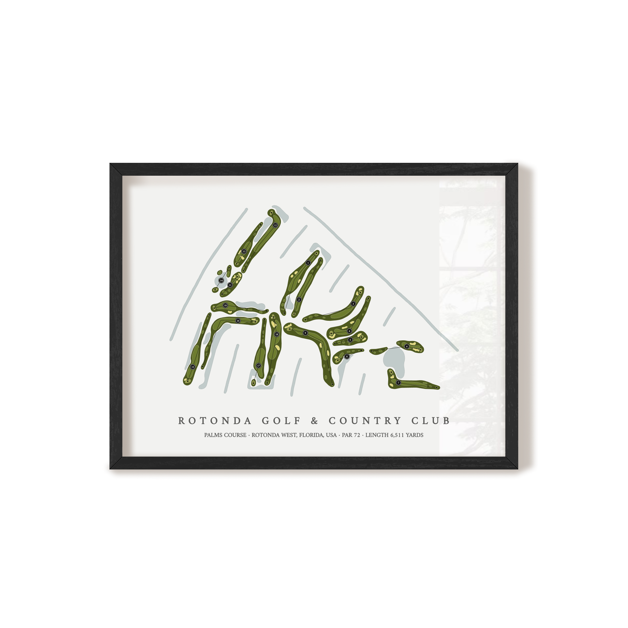 Rotonda Golf & Country Club - Palms Course | Golf Course Print | Black+Frame