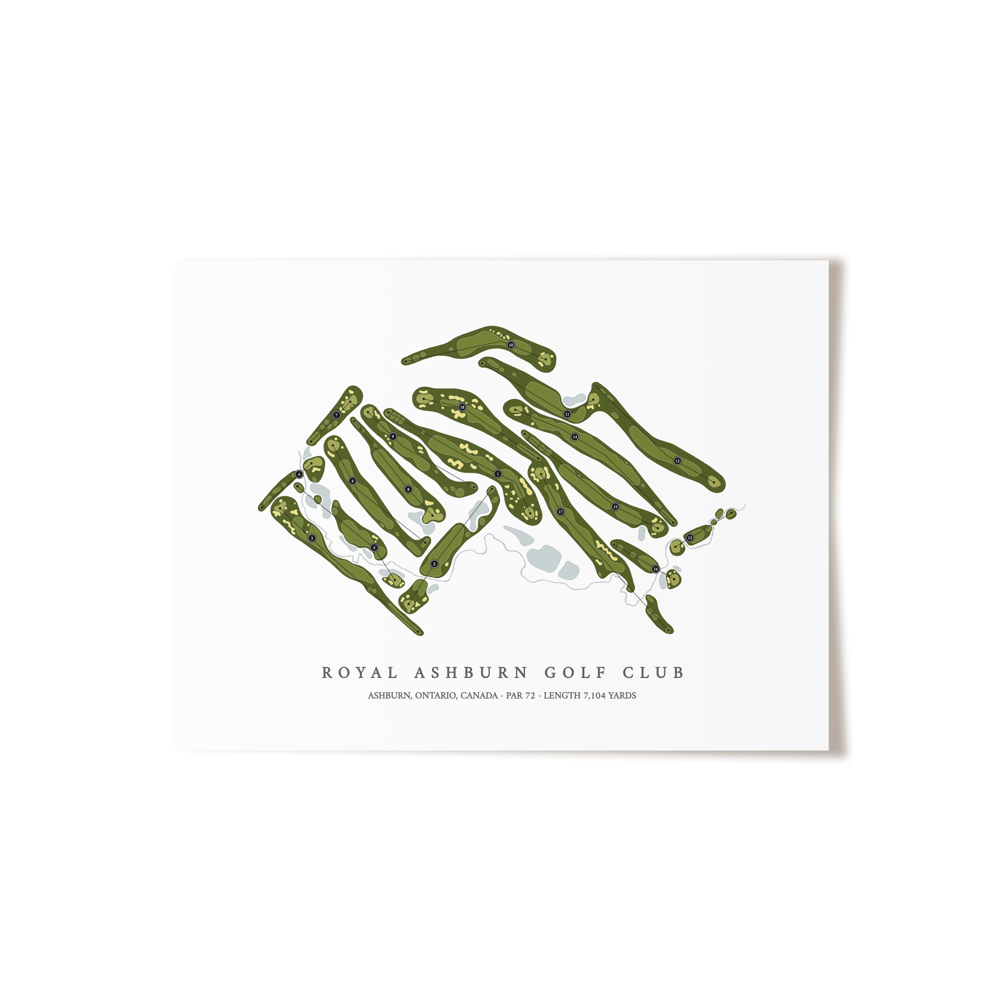 Royal Ashburn Golf Club | Golf Course Map | Unframed