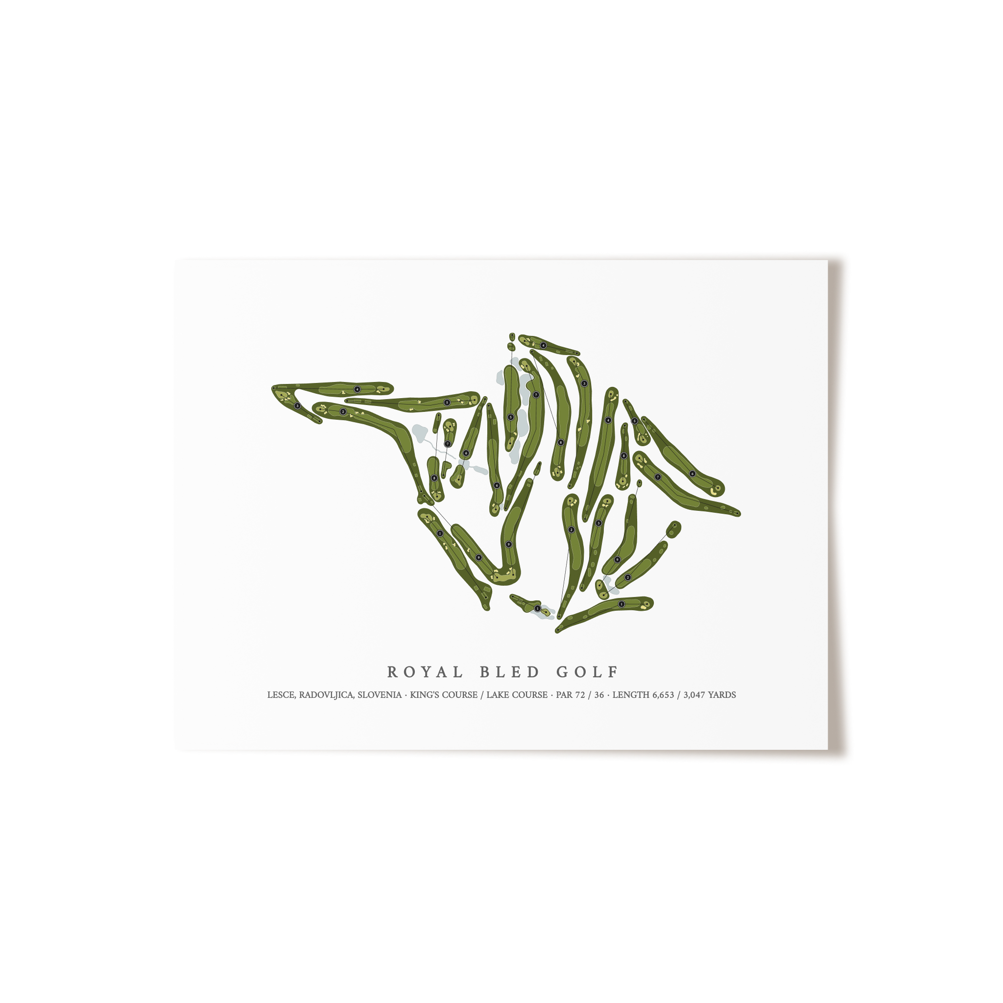 Royal Bled Golf | Golf Course Map | Unframed
