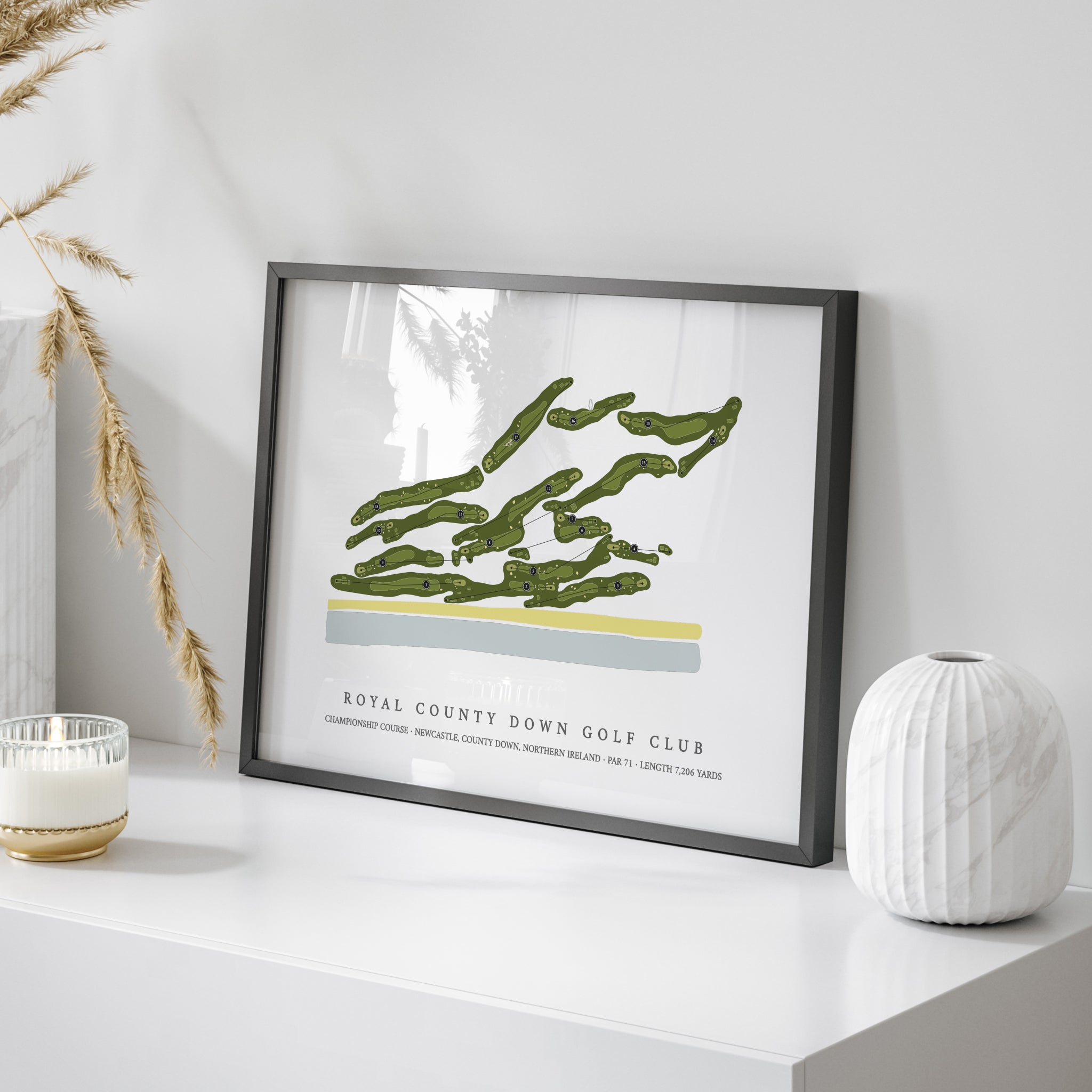 Royal County Down Golf Club - Championship Course | Golf Course Print | On Table