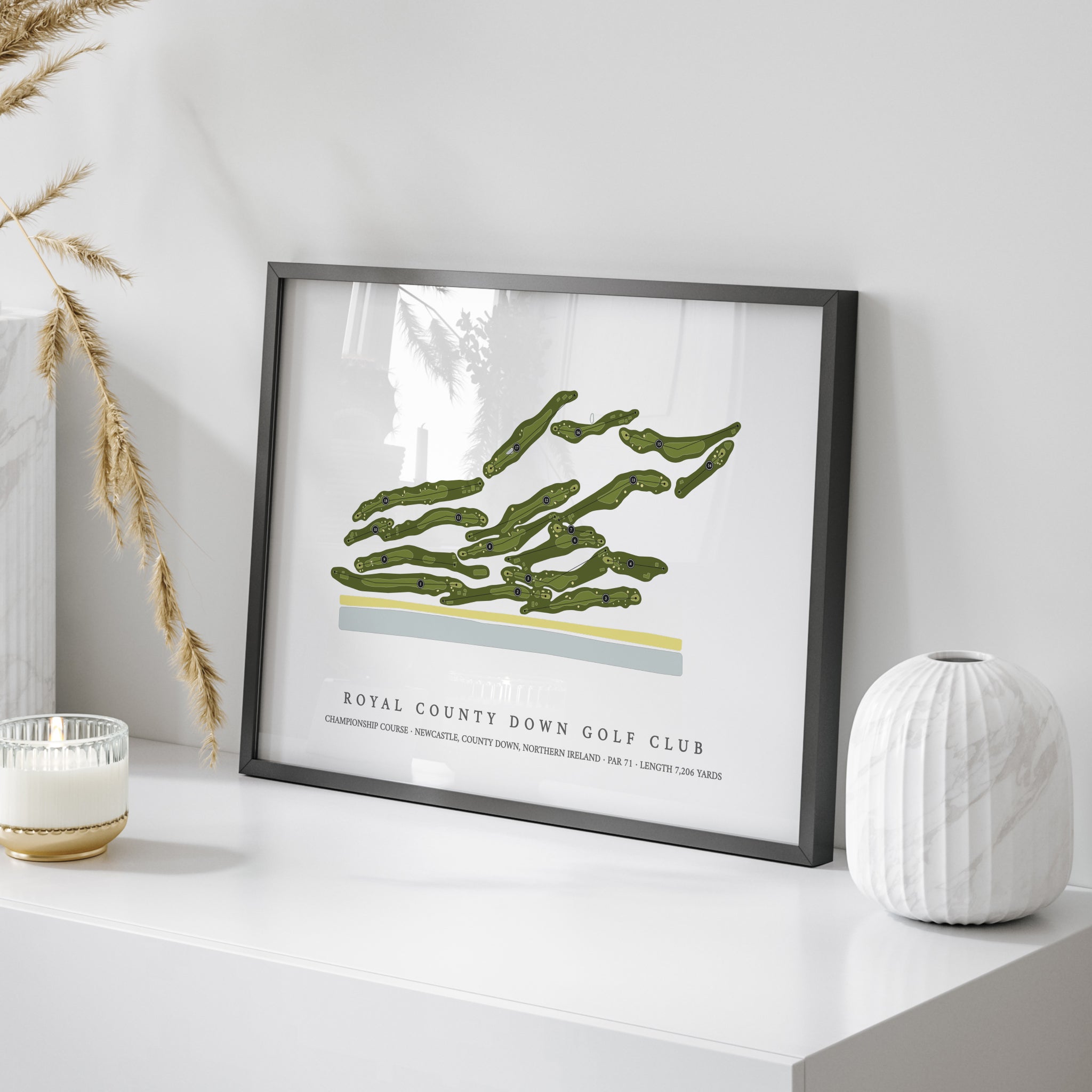 Royal County Down Golf Club - Championship Course | Golf Course Print | On Table
