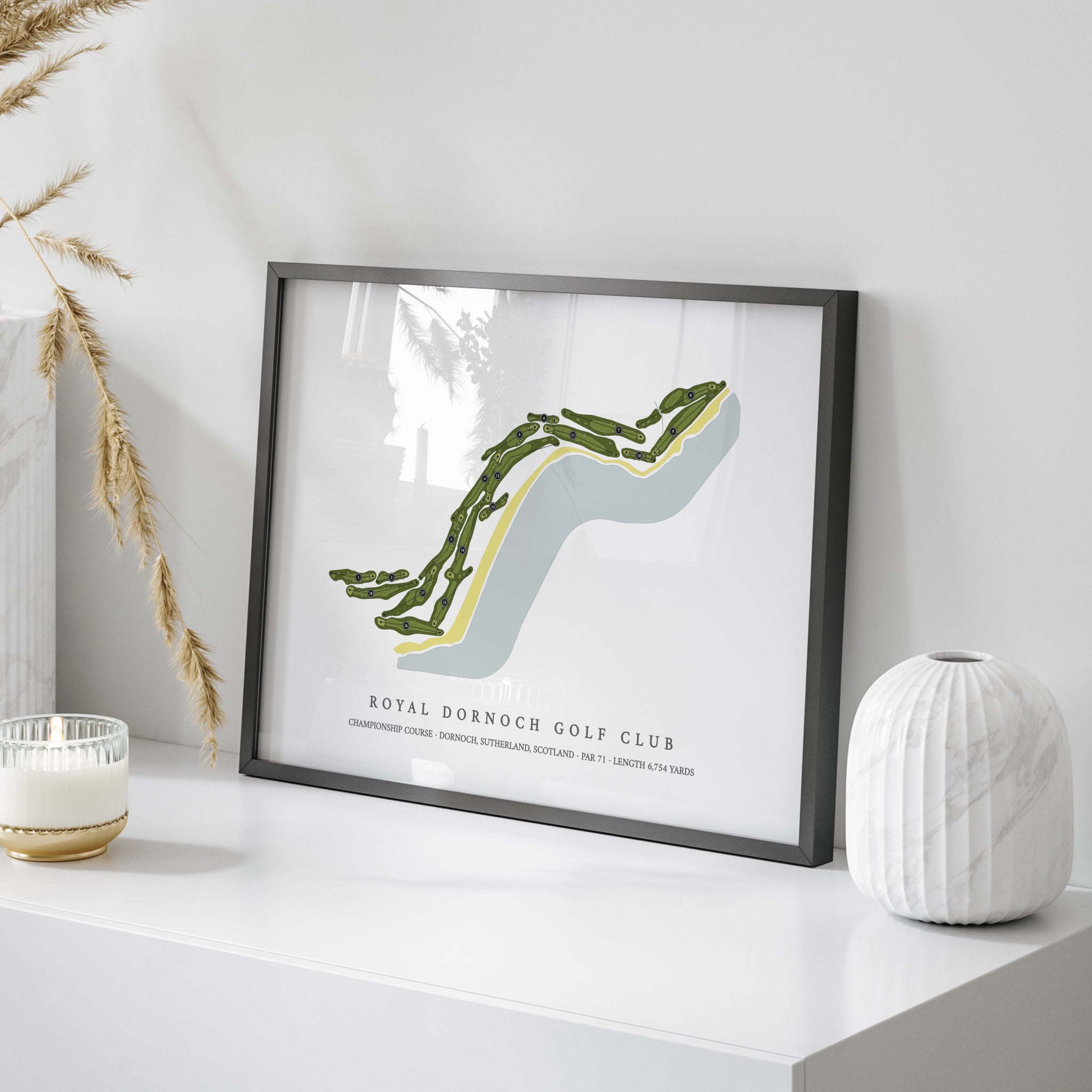 Royal Dornoch Golf Club - Championship Course | Golf Course Print | On Table