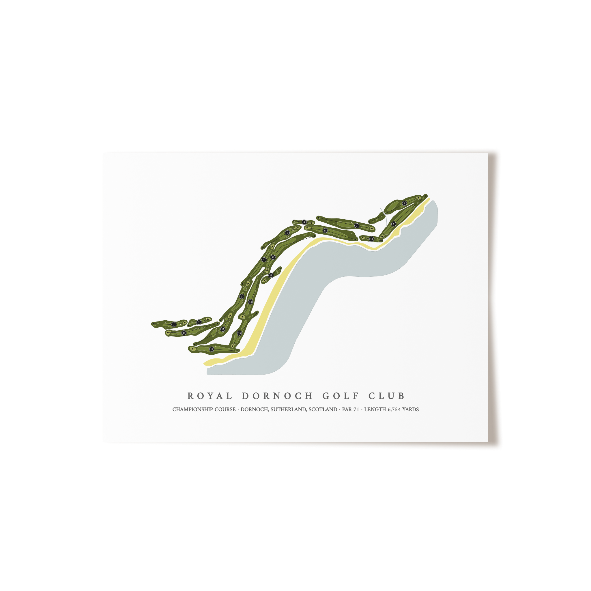 Royal Dornoch Golf Club - Championship Course | Golf Course Print | Unframed