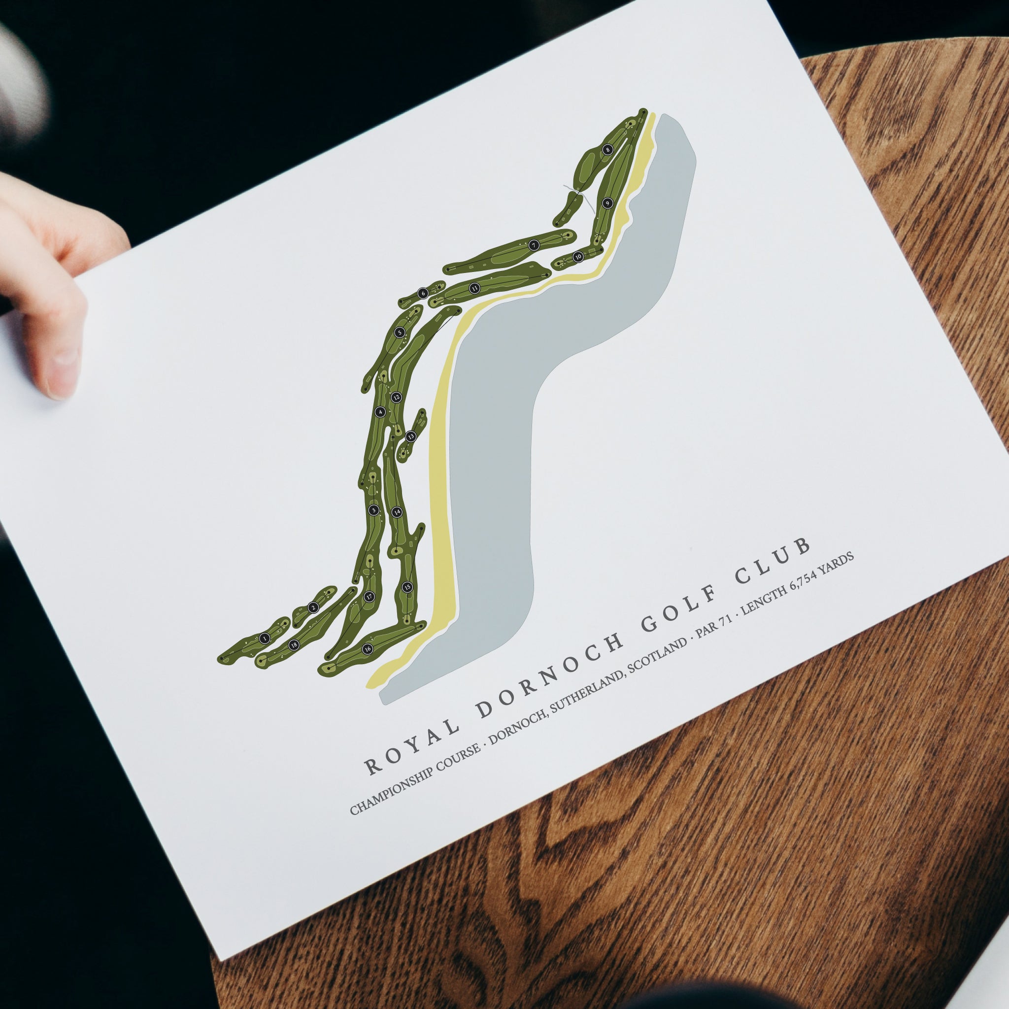 Royal Dornoch Golf Club - Championship Course | Golf Course Map | With Laptop