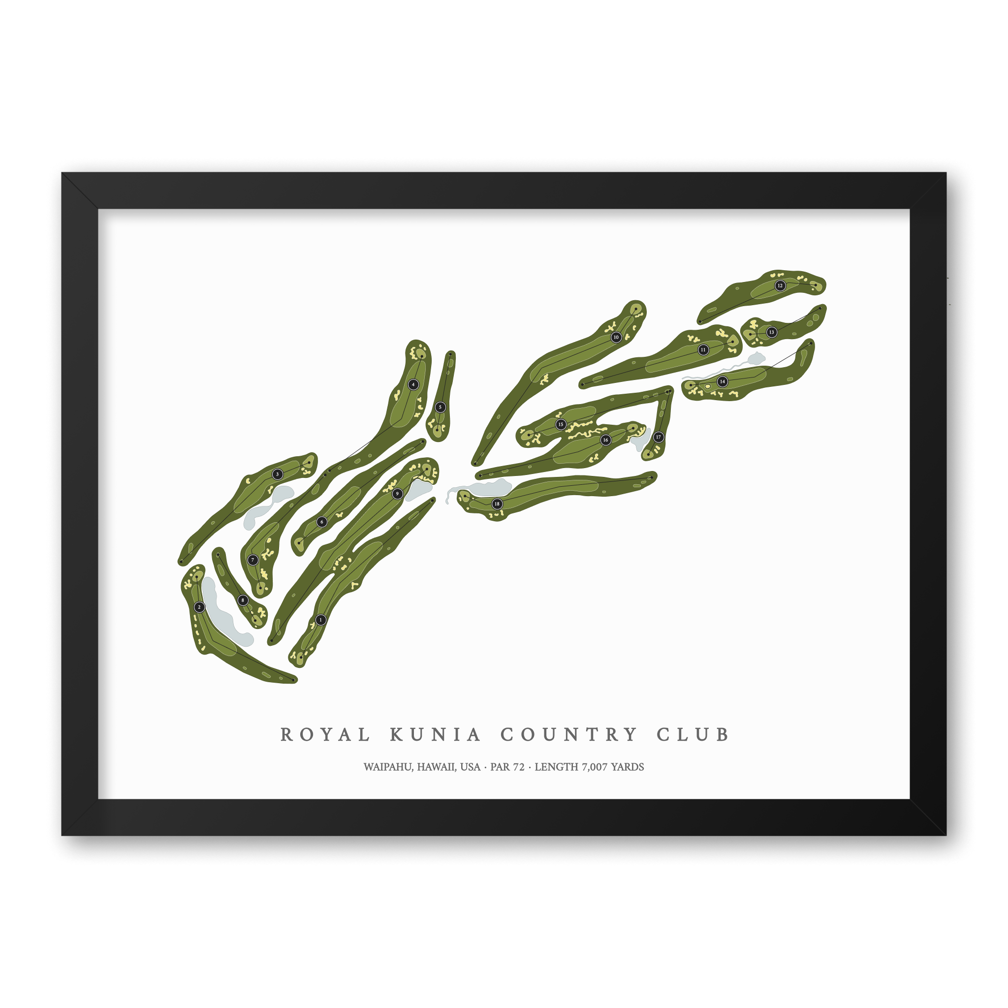 Royal Kunia Country Club | Golf Course Map | Black Frame