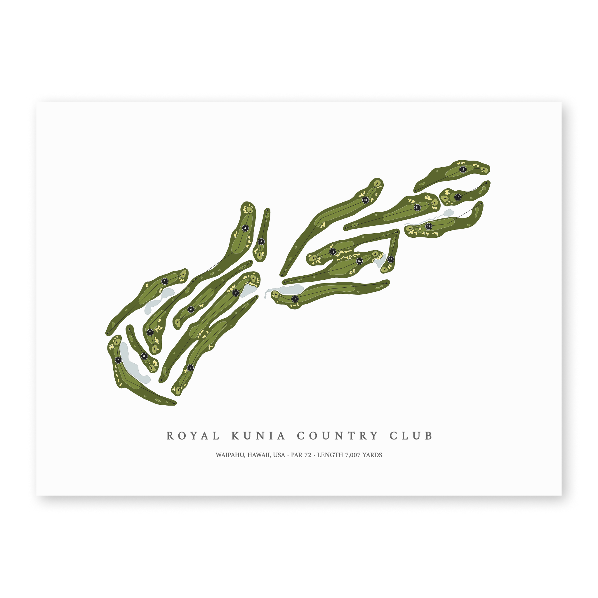 Royal Kunia Country Club | Golf Course Map | Unframed