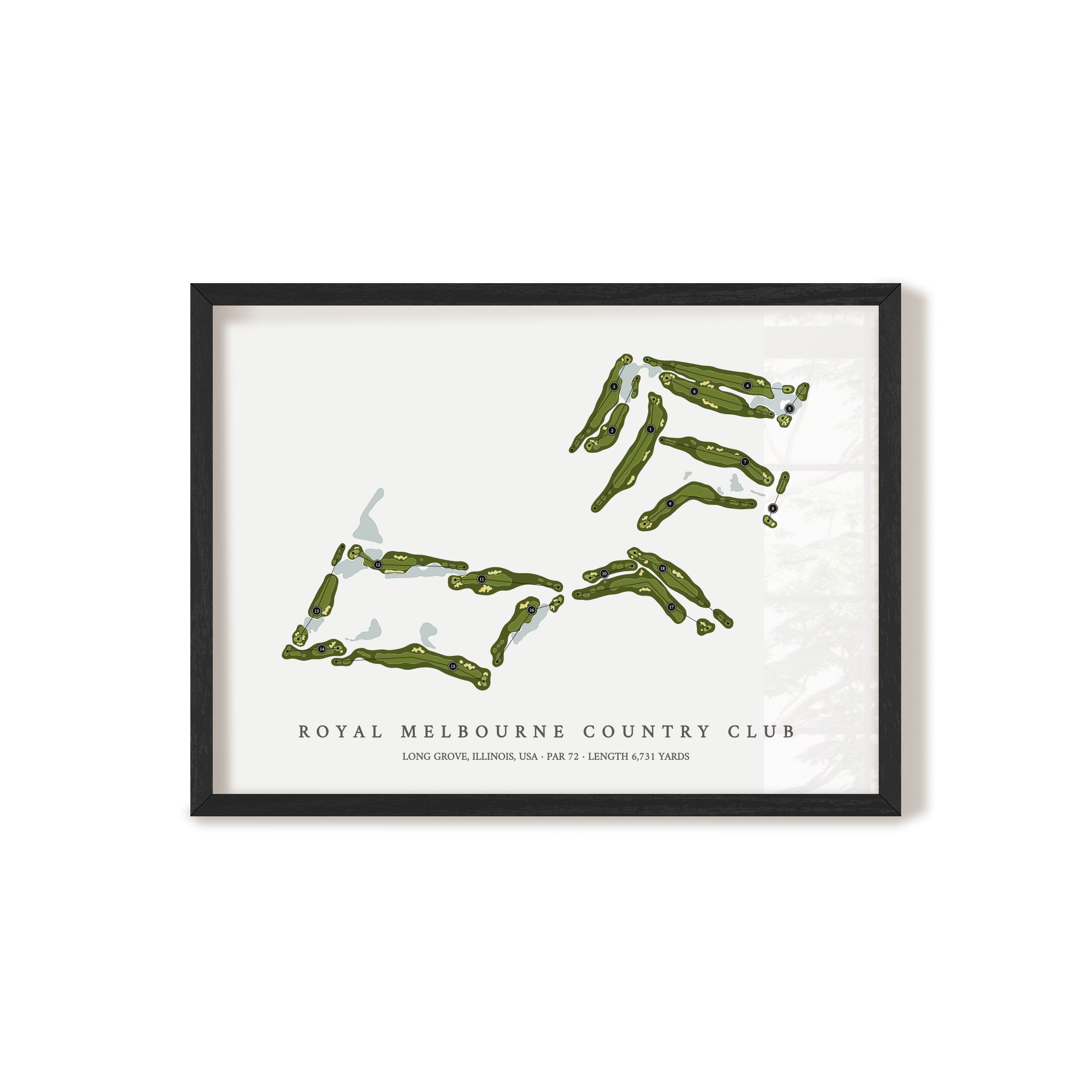Royal Melbourne Country Club | Golf Course Map | Black Frame