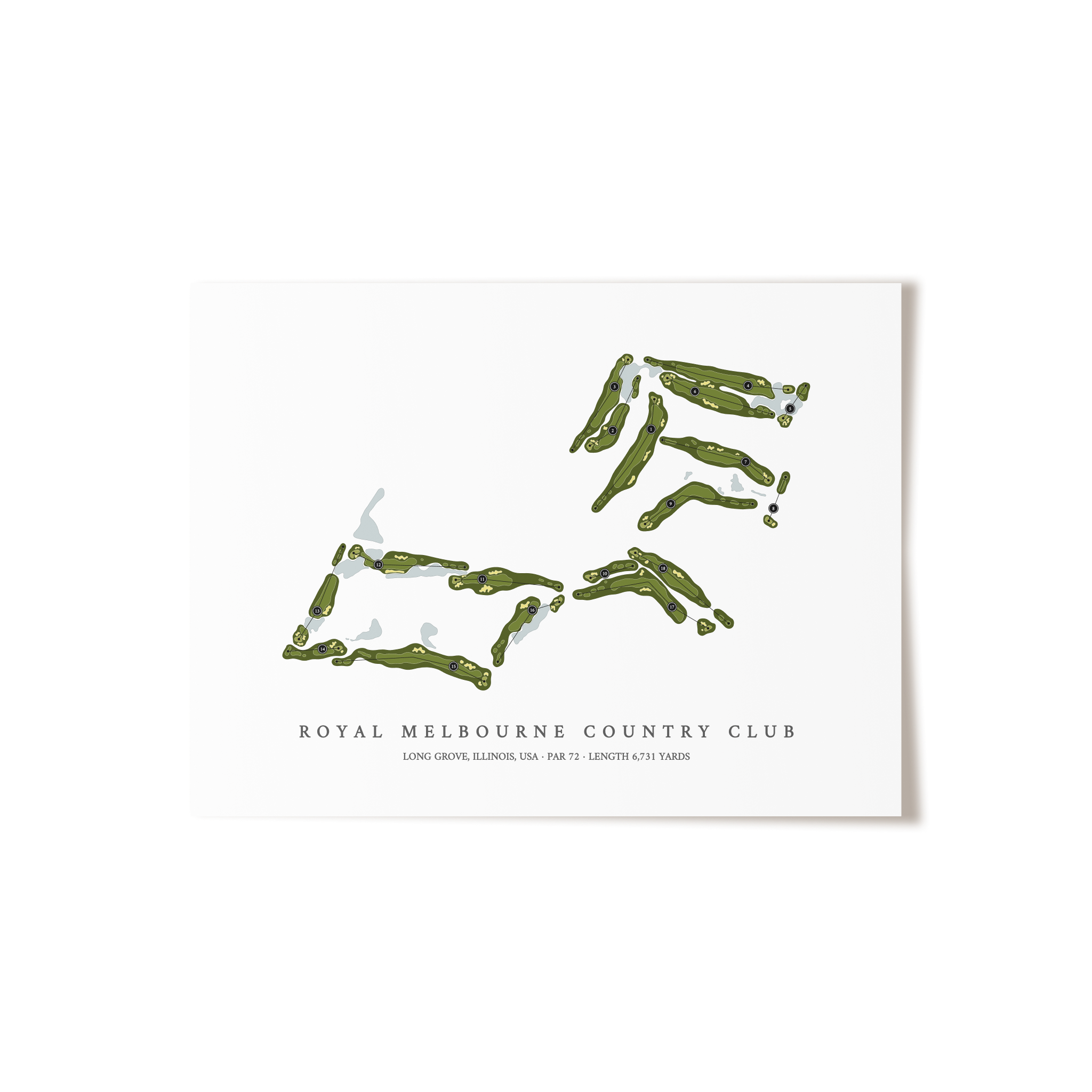 Royal Melbourne Country Club | Golf Course Map | Unframed