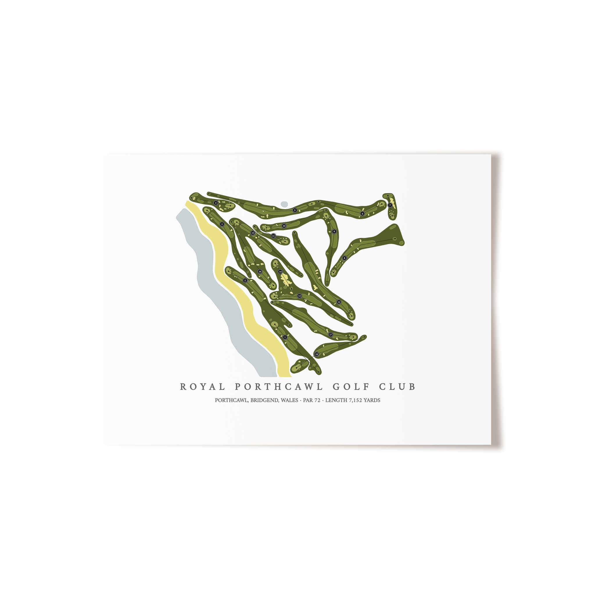 Royal Porthcawl Golf Club | Golf Course Map | Unframed