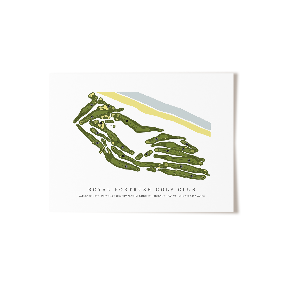 Royal Portrush Golf Club - Valley | Golf Course Map | Unframed
