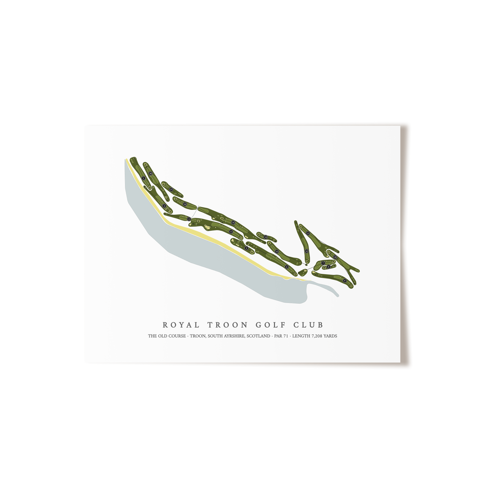 Royal Troon Golf Club | Golf Course Map | Unframed