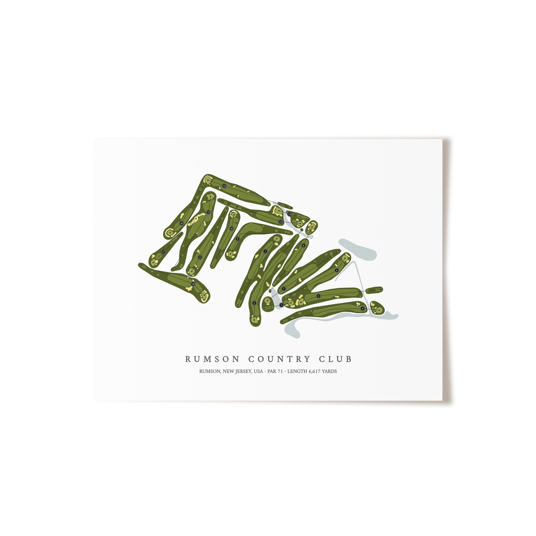Rumson Country Club | Golf Course Map | Unframed