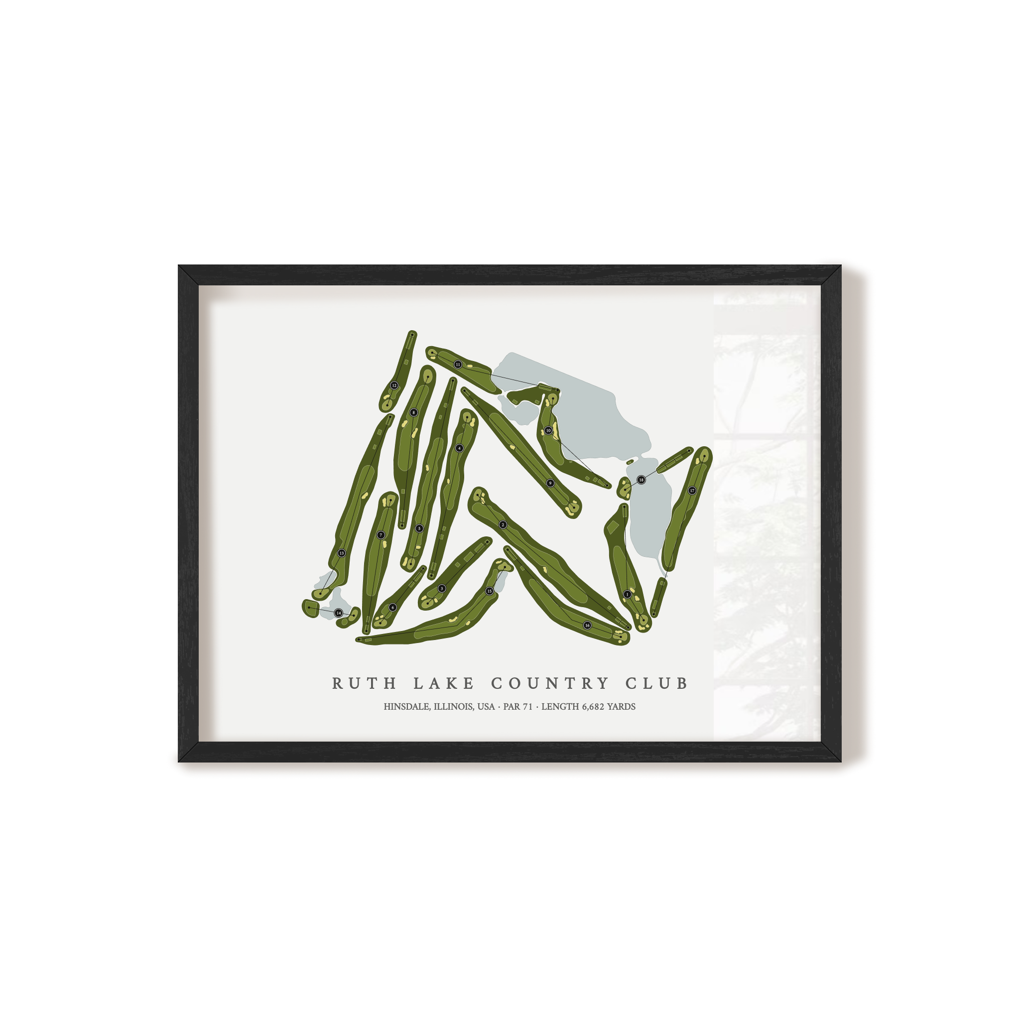 Ruth Lake Country Club | Golf Course Map | Black Frame
