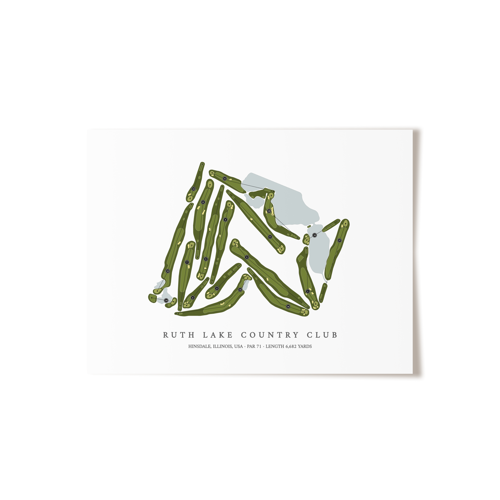 Ruth Lake Country Club | Golf Course Map | Unframed