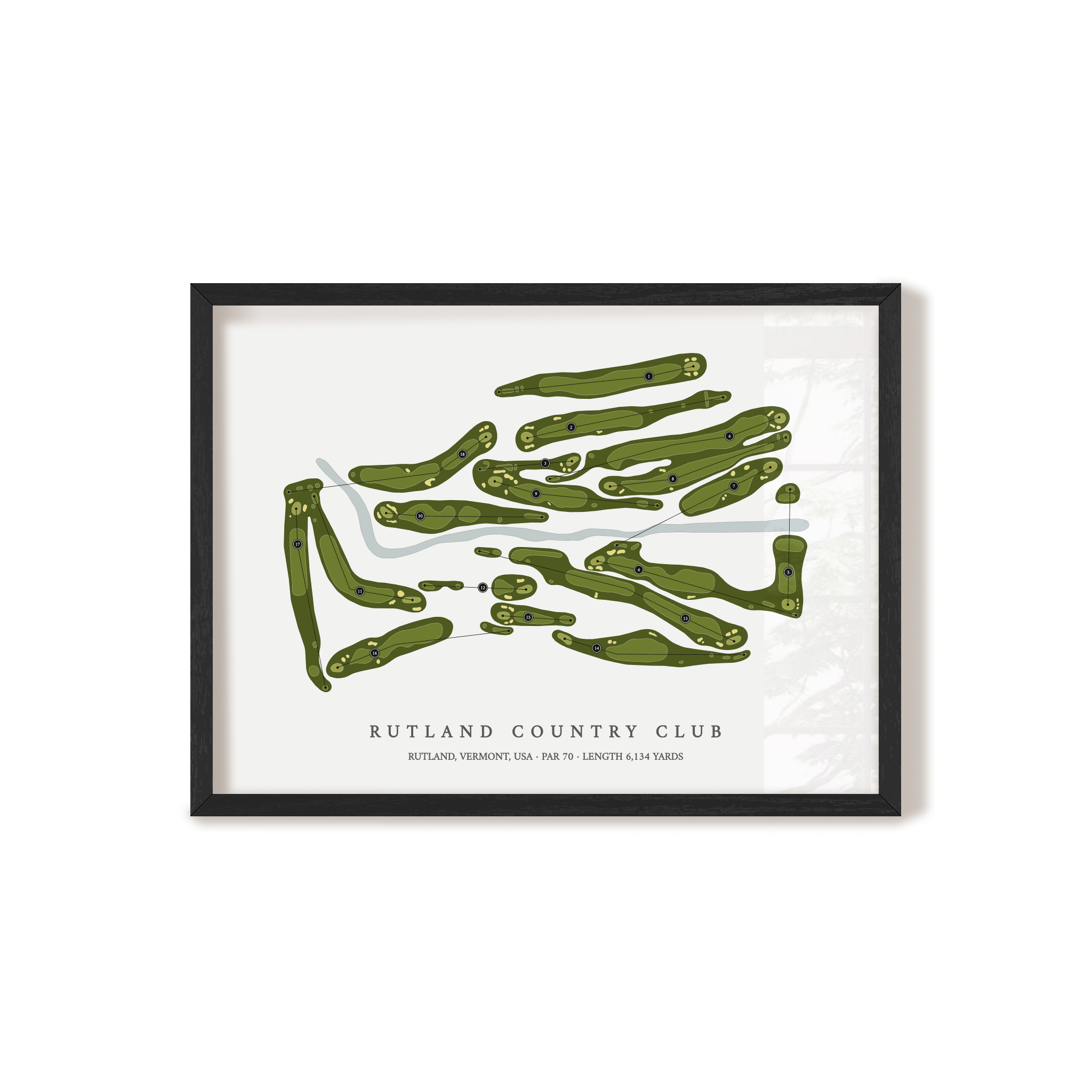 Rutland Country Club | Golf Course Map | Black Frame