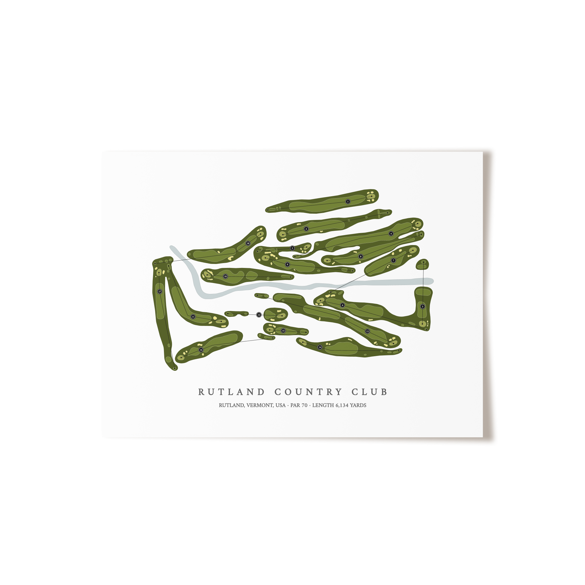 Rutland Country Club | Golf Course Map | Unframed