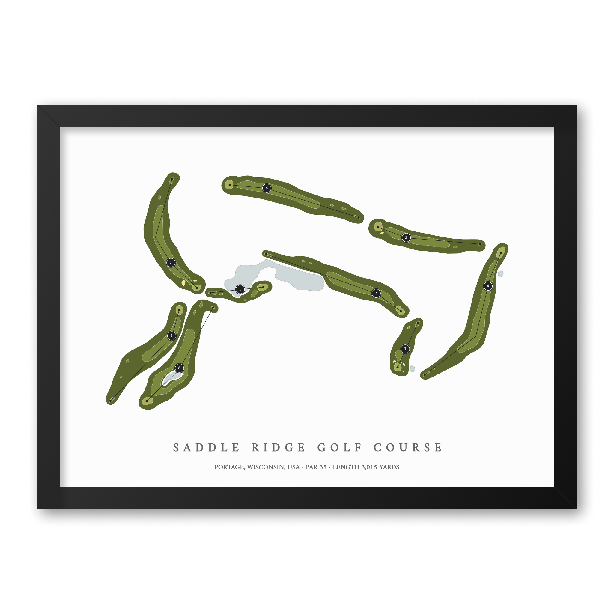 Saddle Ridge Golf Course | Golf Course Map | Black Frame