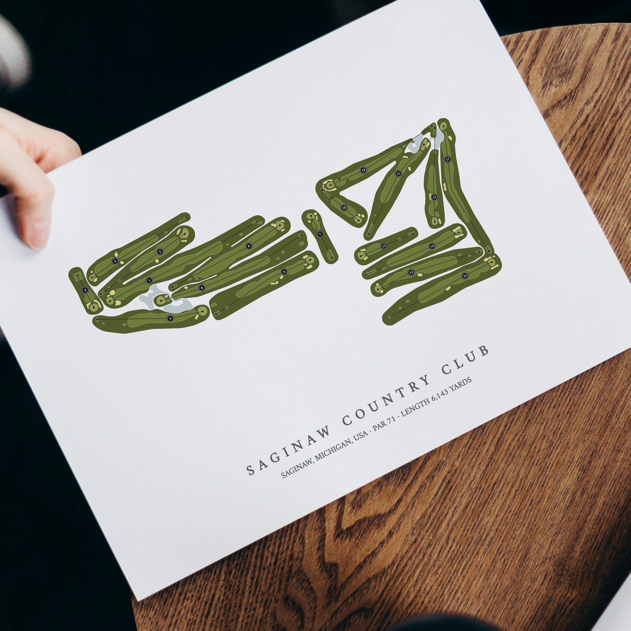 Saginaw Country Club | Golf Course Map | With Laptop