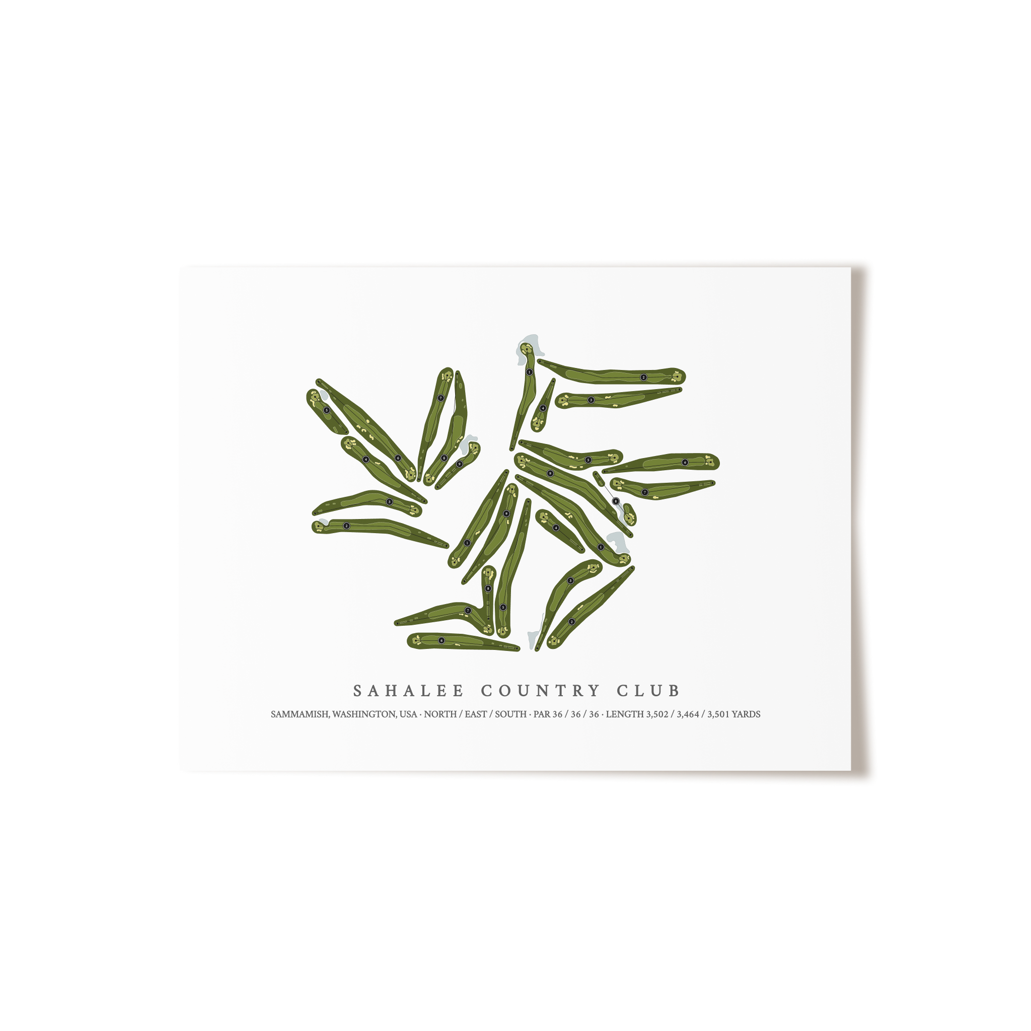 Sahalee Country Club | Golf Course Map | Unframed