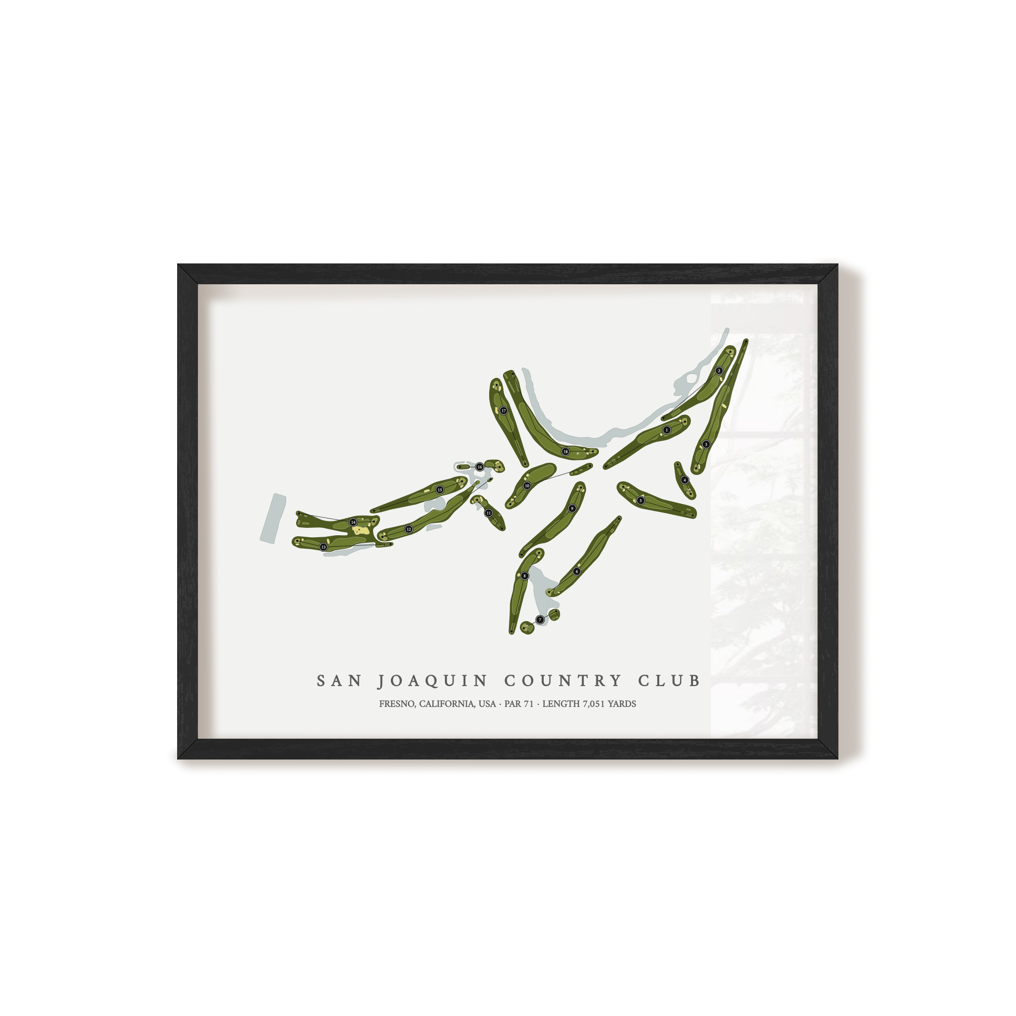 San Joaquin Country Club | Golf Course Print | Black Frame