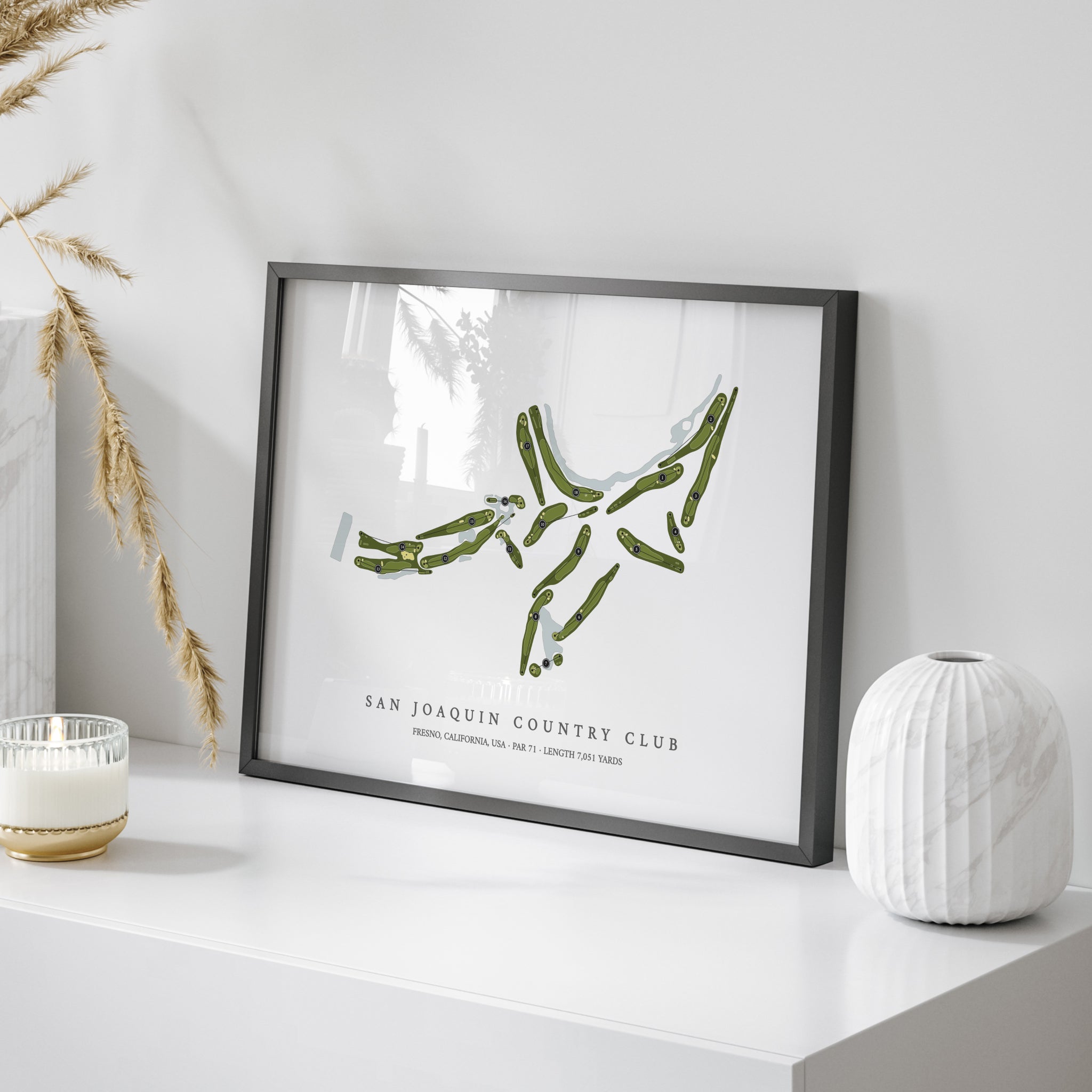 San Joaquin Country Club | Golf Course Print | On Table
