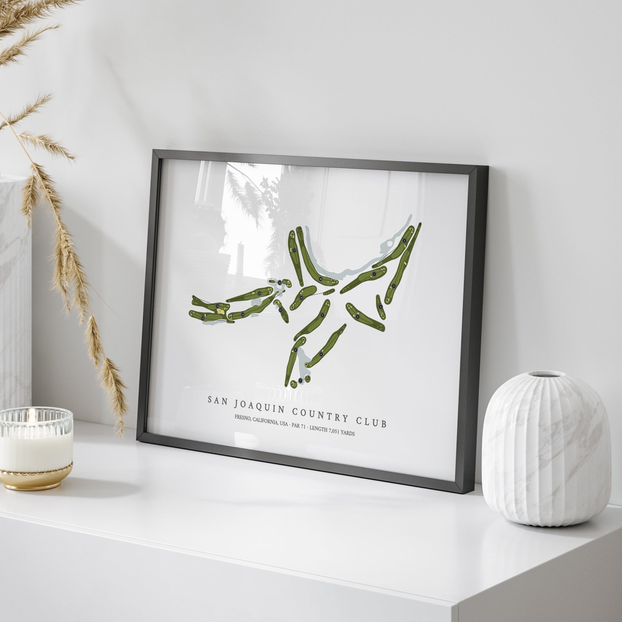 San Joaquin Country Club | Golf Course Print | On Table