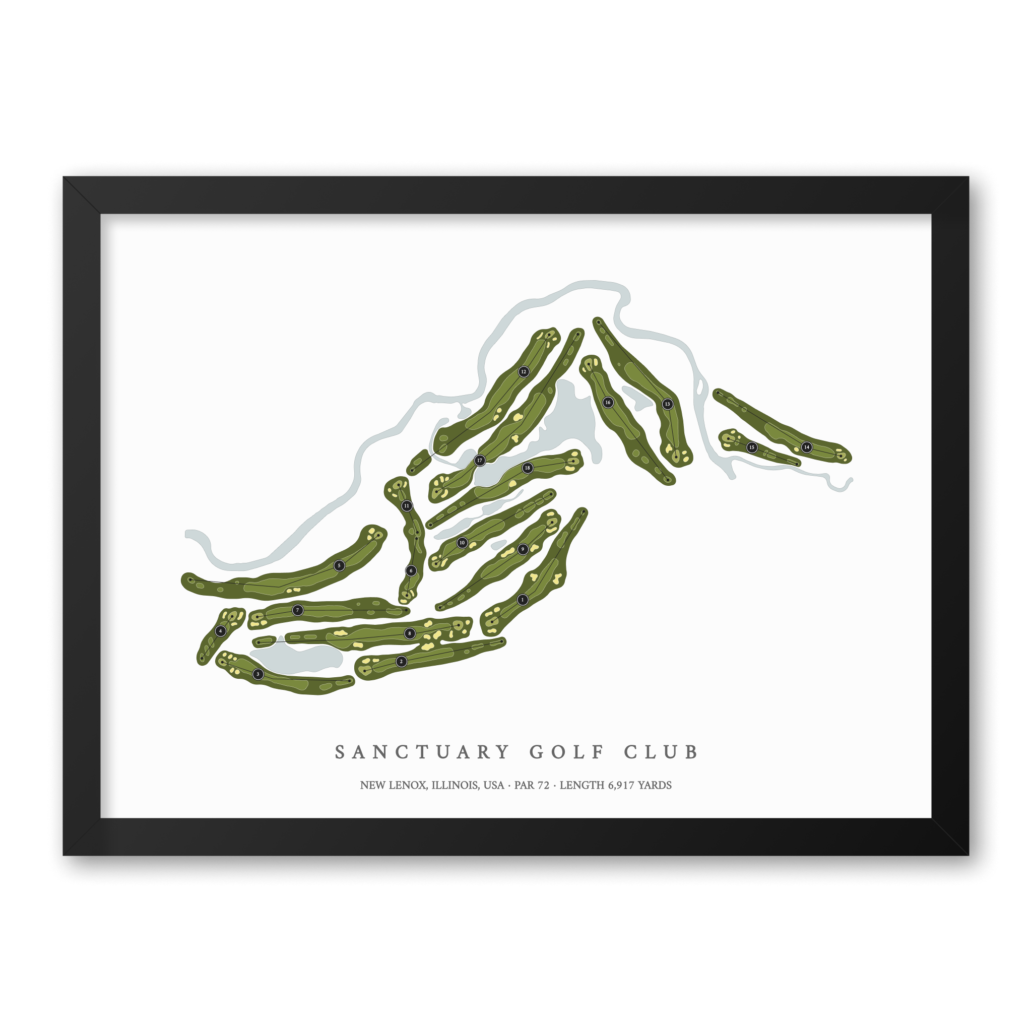 Sanctuary Golf Club | Golf Course Print | Black Frame