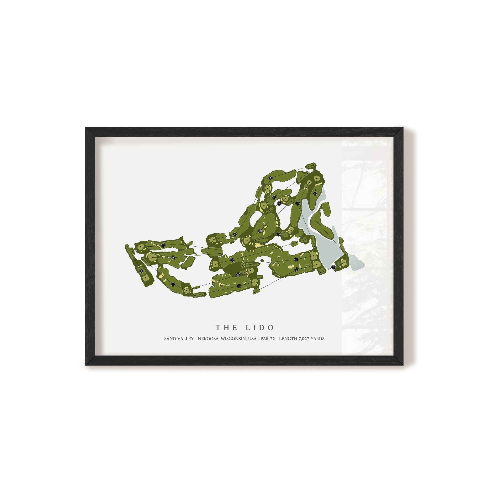 Sand Valley Golf Resort - Lido Course | Golf Course Map | Black Frame
