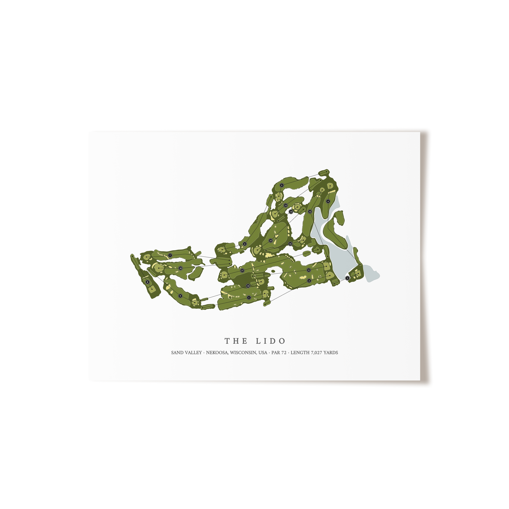 Sand Valley Golf Resort - Lido Course | Golf Course Map | Unframed