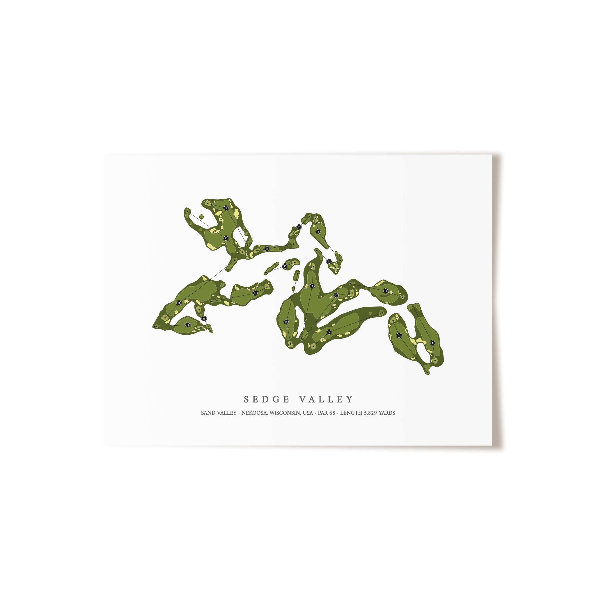 Sand Valley Golf Resort - Sedge Valley Course | Golf Course Map | Unframed