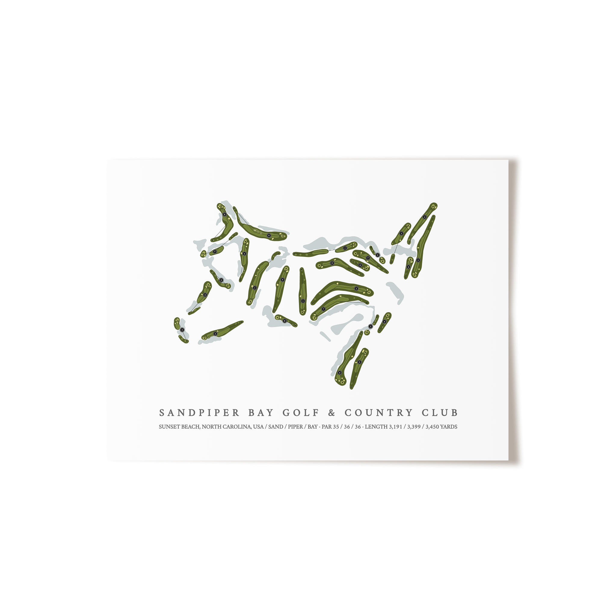 Sandpiper Bay Golf & Country Club | Golf Course Map | Unframed