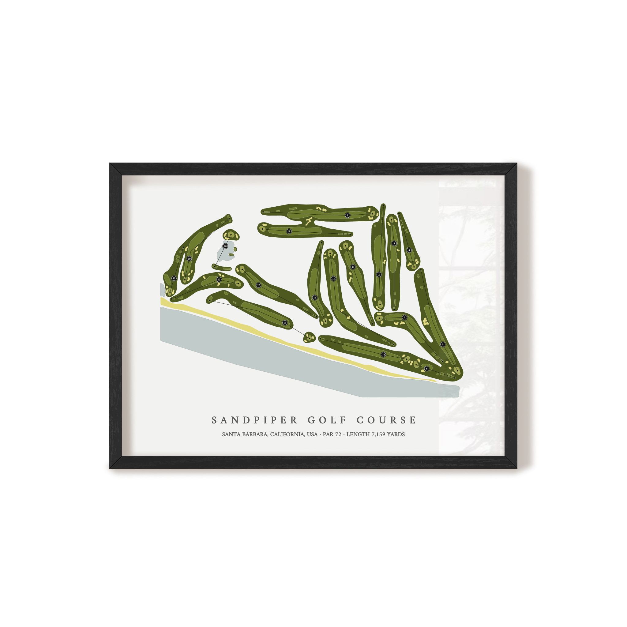 Sandpiper Golf Course | Golf Course Map | Black Frame